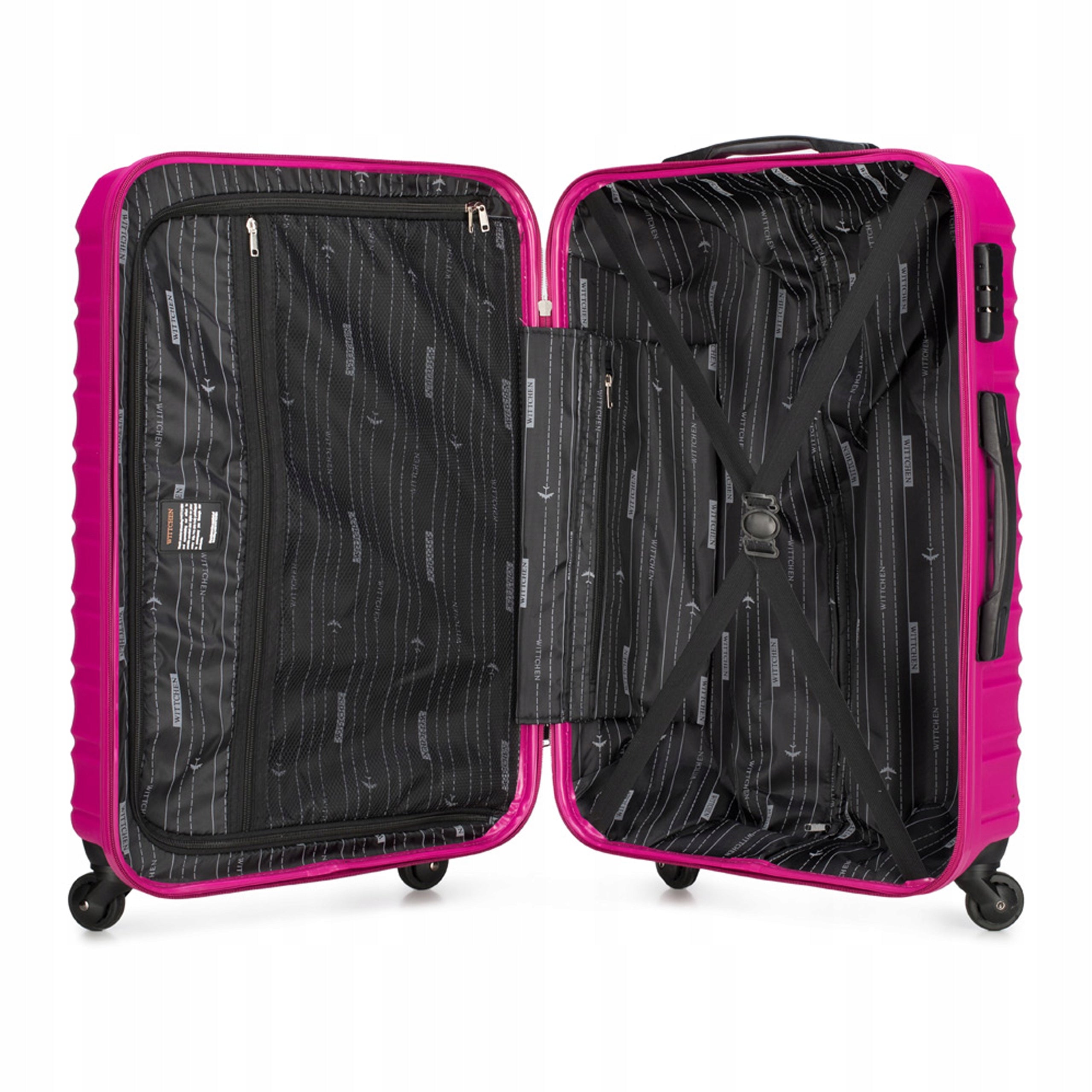 Medium suitcase WITTCHEN Groove Line 56-3A-312-34 pink Model 56-3A-312