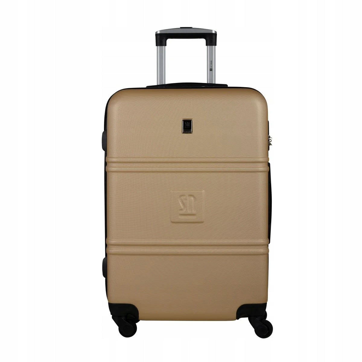 Medium suitcase beige 64cm 57l on four wheels Słoń Torbalski