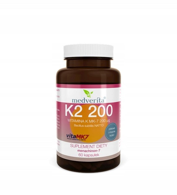 Medverita Vitamin K2 MK-7 200mcg x 60 caps. BONES HEART CIRCULATION