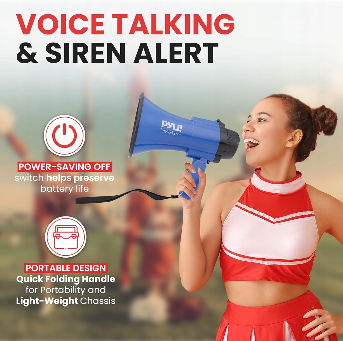 Megaphone Pyle PMP31BL 30W alarm siren portable battery Brand Pyle