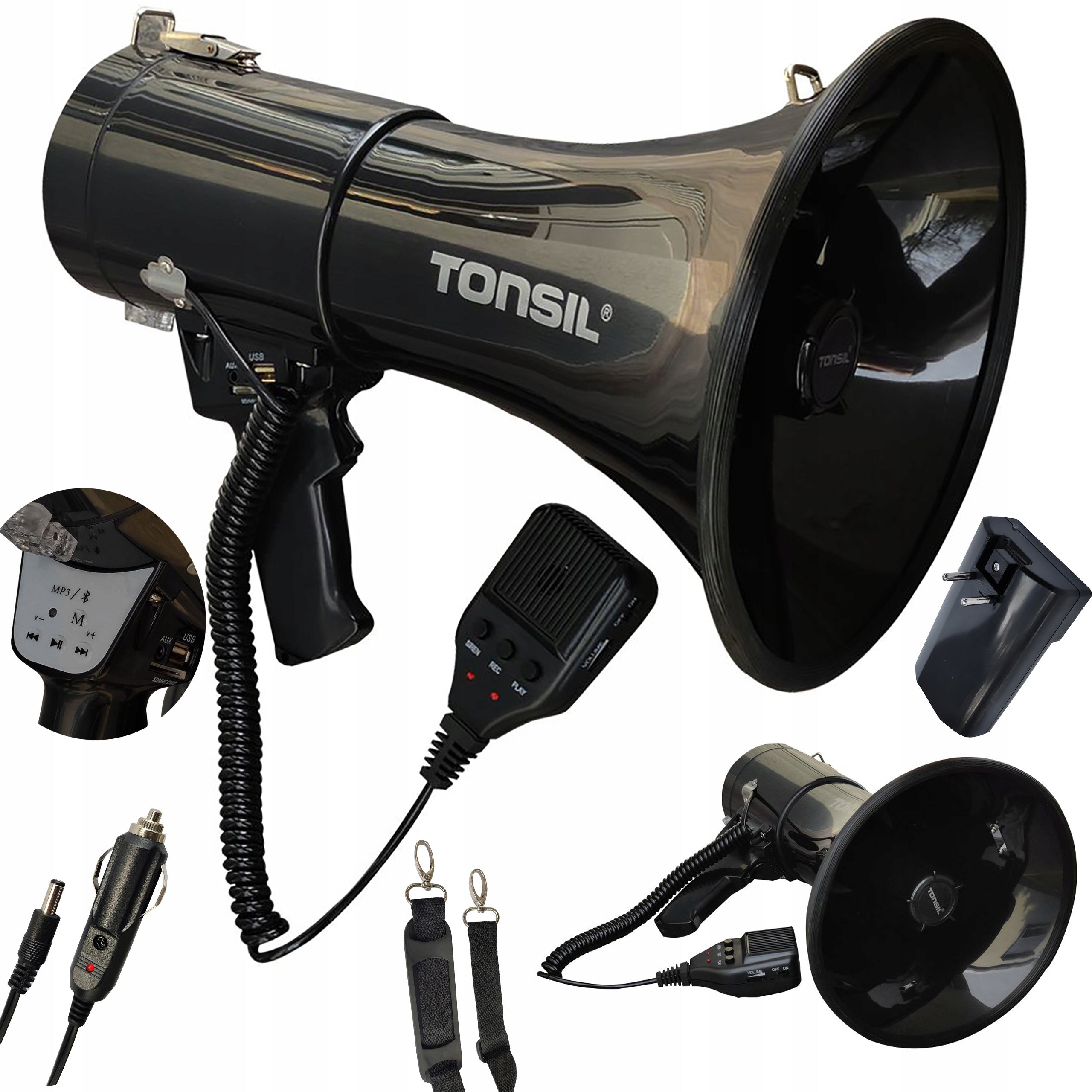 Megaphone TE 25/20 , Bluetooth MP3, USB, SD - Aku,Max 90W Range up to 900 m