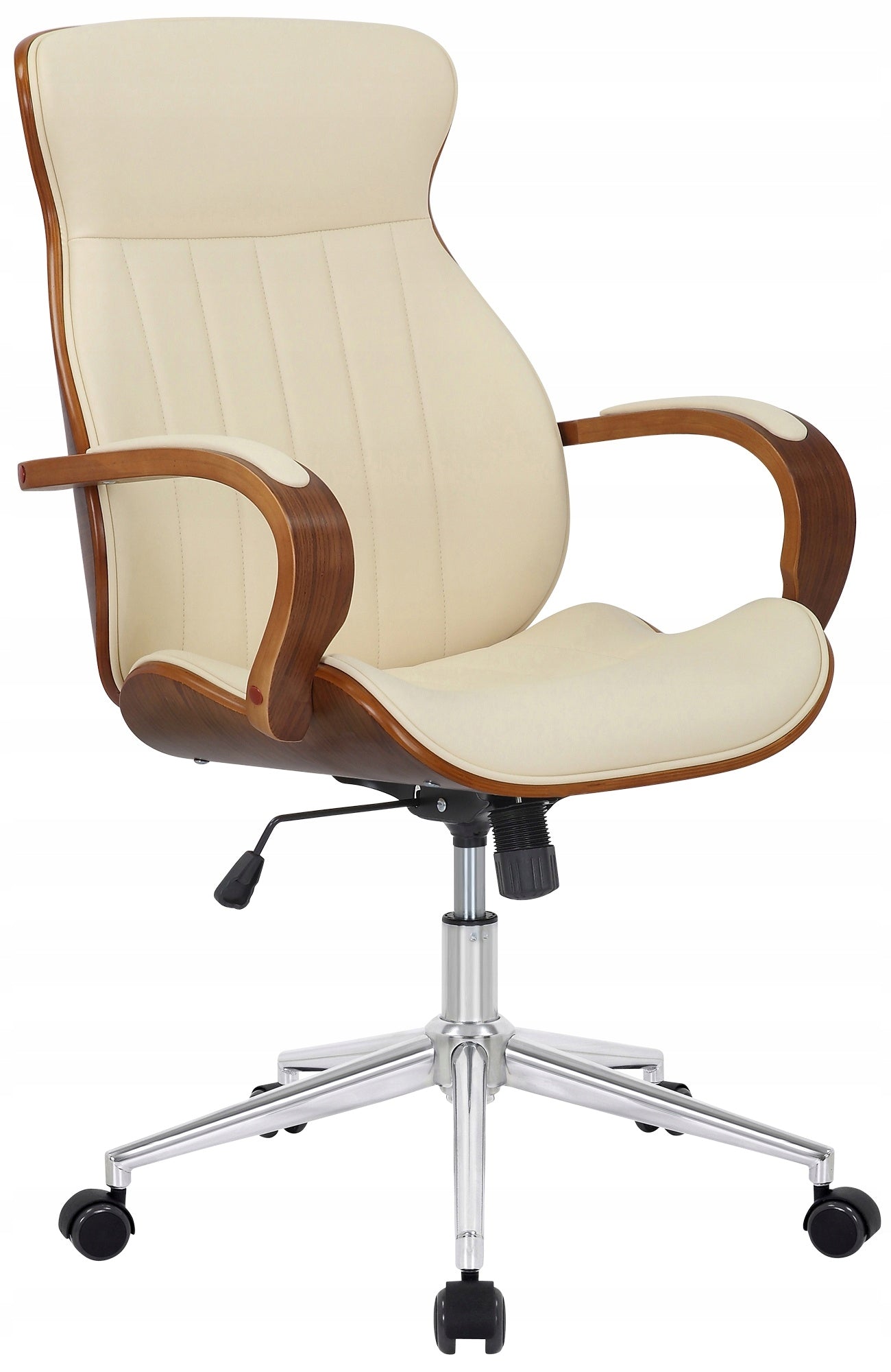 Melilla Faux Leather Office Chair, Walnut/cream