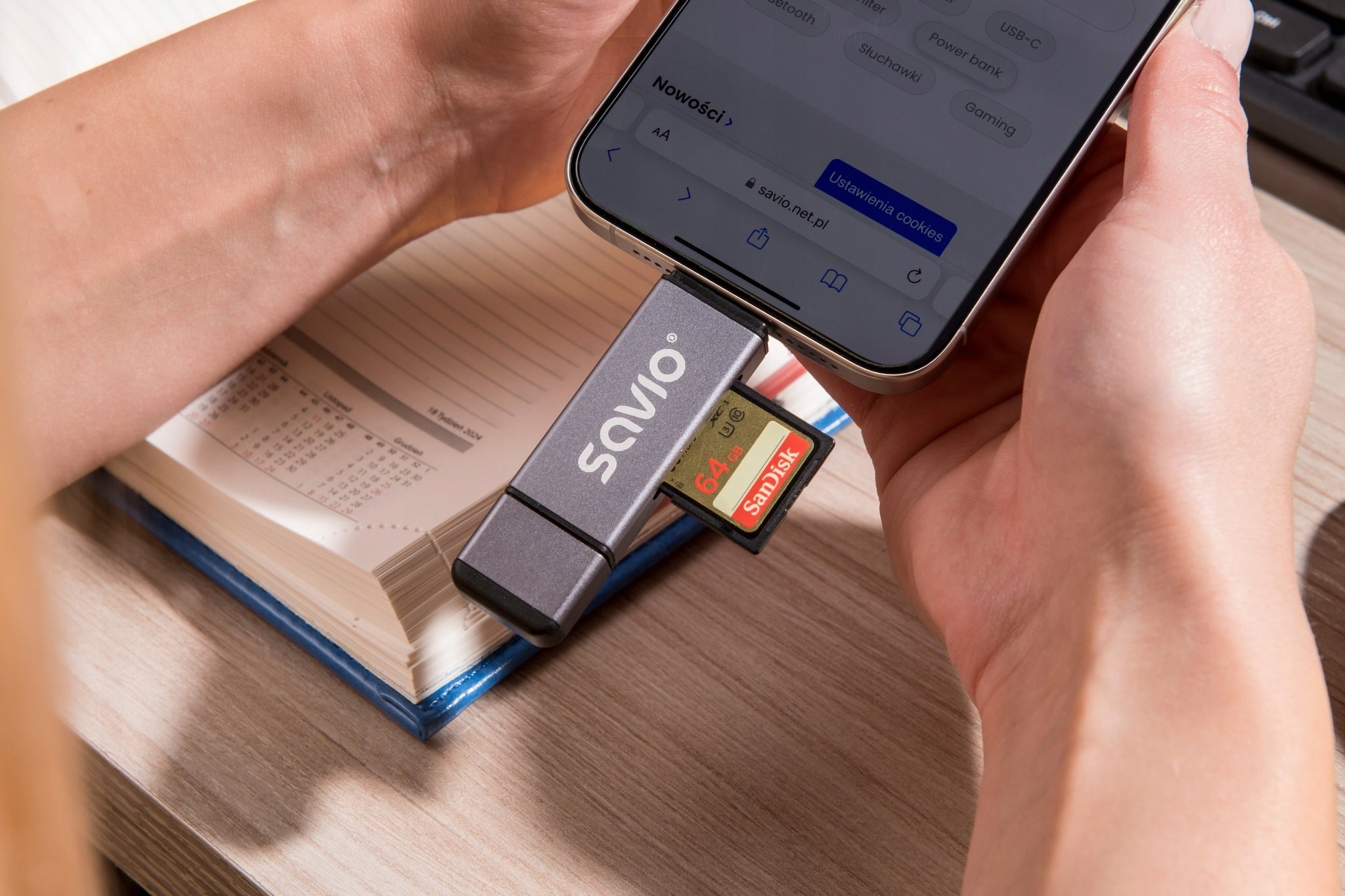 Memory Card Reader 3in1 SAVIO AK-72 SD USB-C+ USB-A 2.0+ Micro USB 3in1 Packaging status original