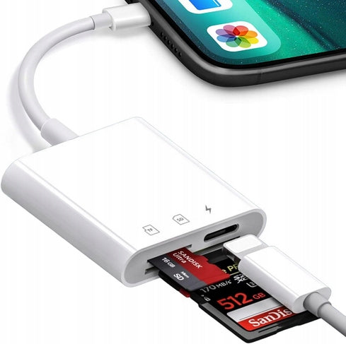 Memory Card Reader Adapter for 1TB SD microSD TF to Apple iPhone iPad