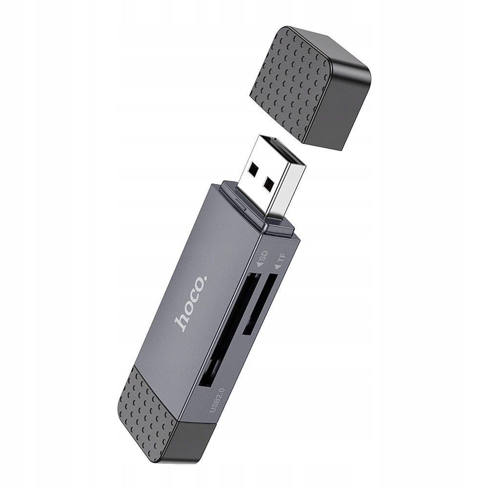 Memory SD Card Reader / TF Hoco USB A + USB C 3.0 HB45 Dual Grey Manufacturer code Czytnik kart pamięci Micro SD Do Laptopa PC
