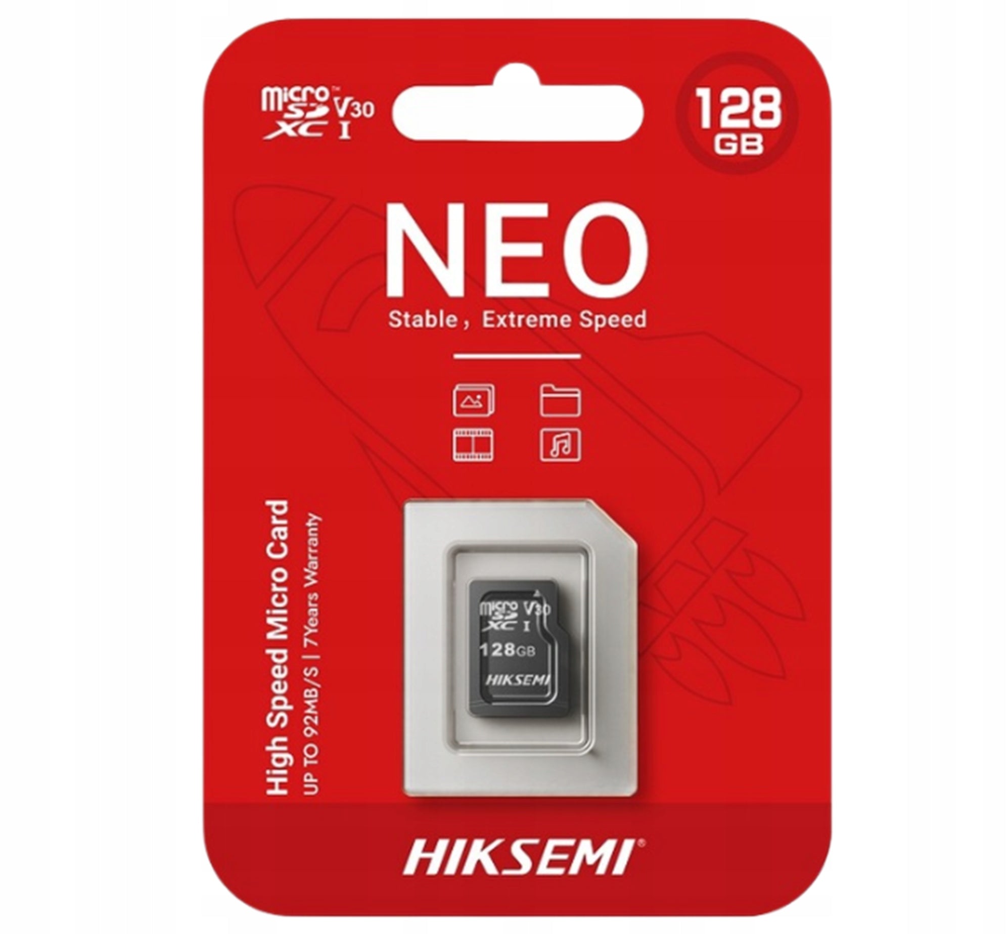Memory card 128Gb for microSD cameras HIKVISION 92Mbps HS-TF-C1 | 128GB EAN (GTIN) 5904035375964