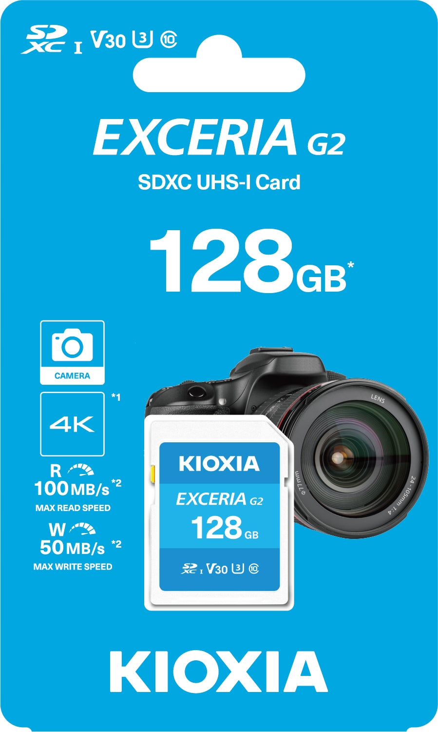 Memory card KIOXIA 128GB SD Exceria gen2 UHS I U3 EAN (GTIN) 4582563857087