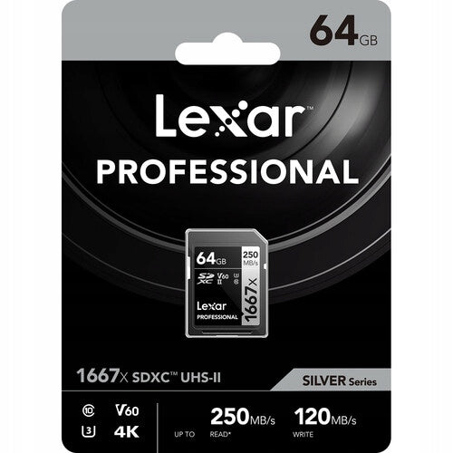 Memory card Lexar 64GB 1667x SDXC UHS-II U3 V60 Manufacturer Lexar
