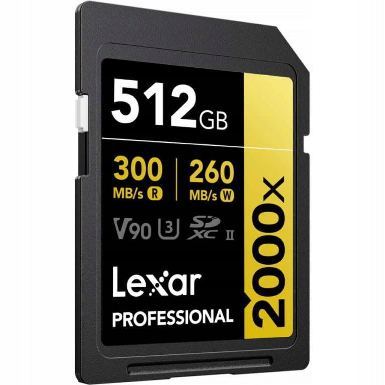 Memory card Lexar SDXC Pro 2000X UHS-II U3 R300/W260 V90 512GB Manufacturer Lexar