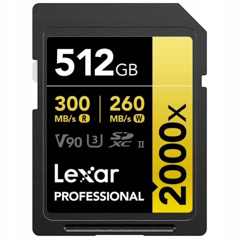 Memory card Lexar SDXC Pro 2000X UHS-II U3 R300/W260 V90 512GB