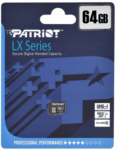 Memory card Patriot 64 GB Class 10 Manufacturer code LX