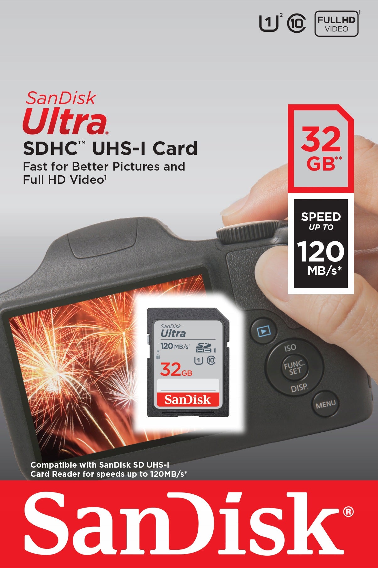 Memory card SanDisk SDHC 32GB Ultra Class10 120MB/s UHS-I Manufacturer code SDSDUN4-032G-GN6IN