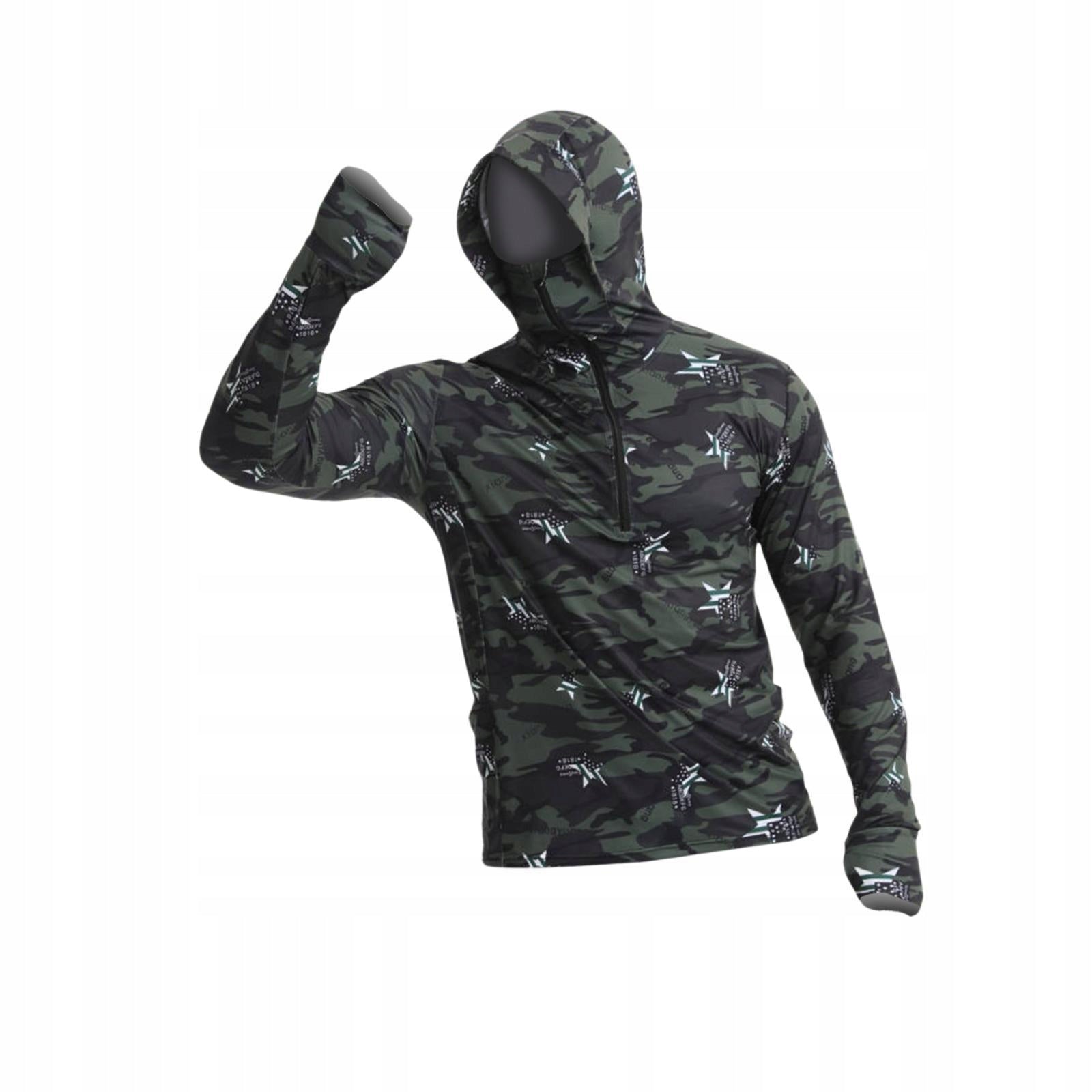 Men Sun Protection Hoodie Shirt Quick Drying Lightweight Long Sleeve 3XL Brand no brand