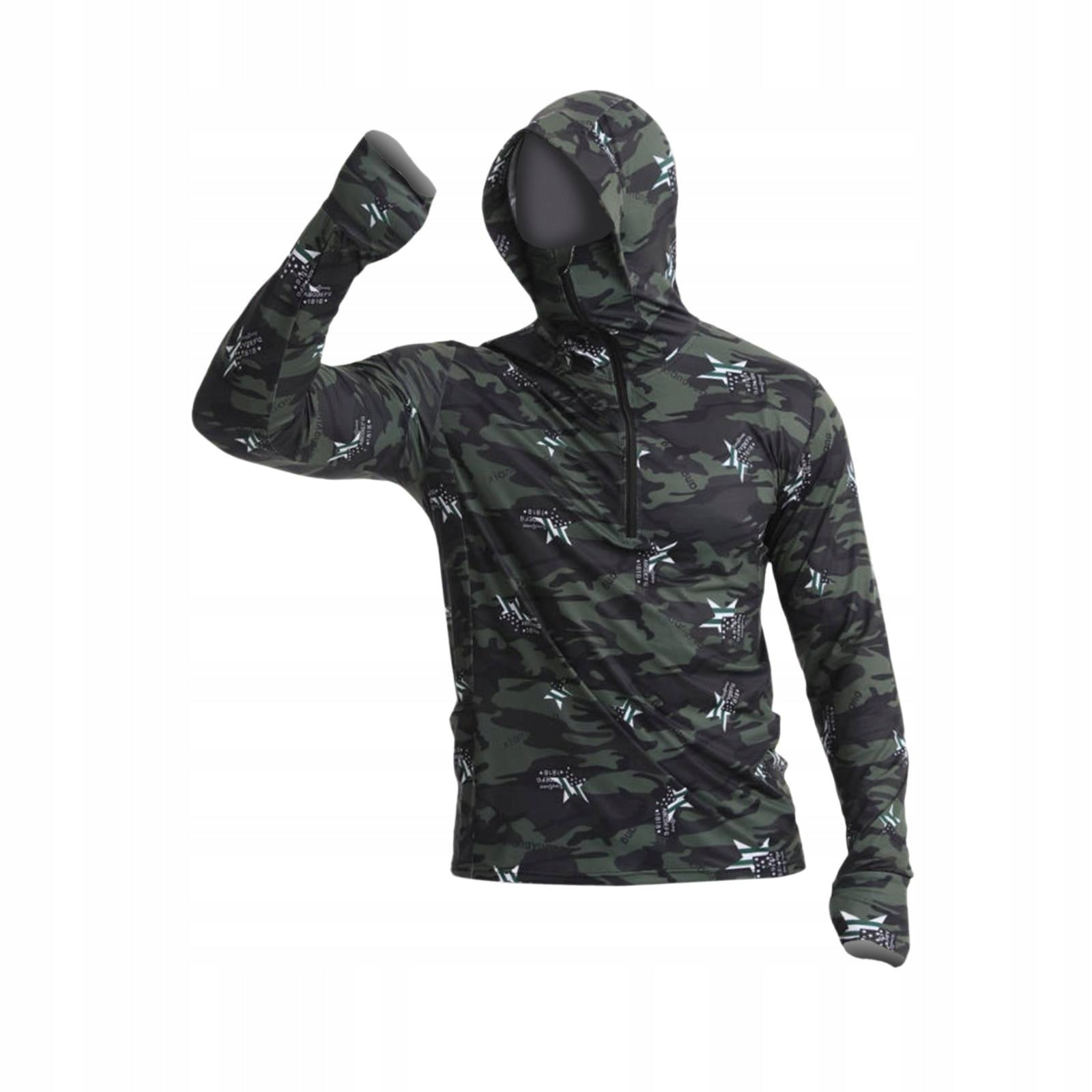 Men Sun Protection Hoodie Shirt Quick Drying Lightweight Long Sleeve 3XL Manufacturer code 05766061593