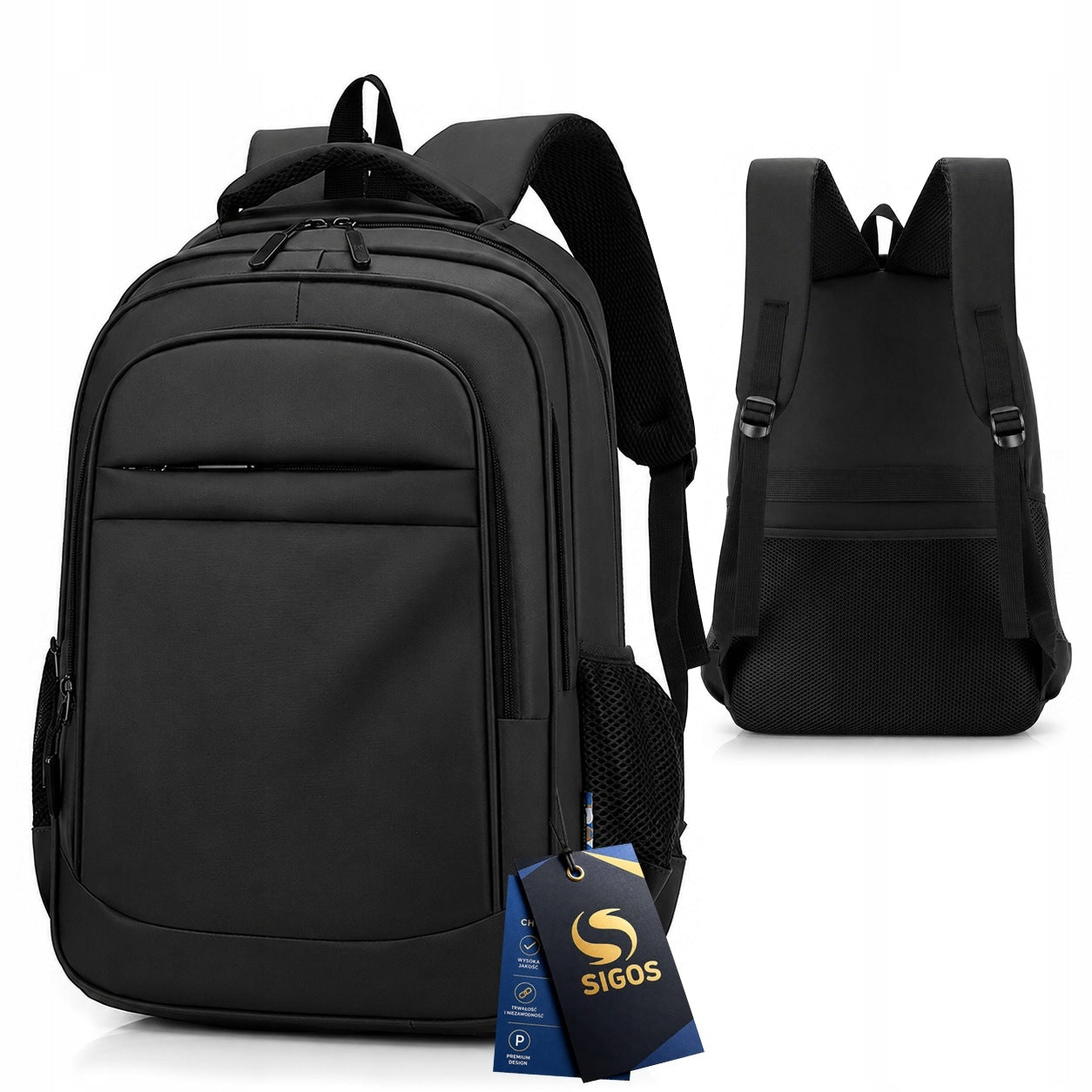 Men's Backpack for Work School Laptop Waterproof Grey LARGE