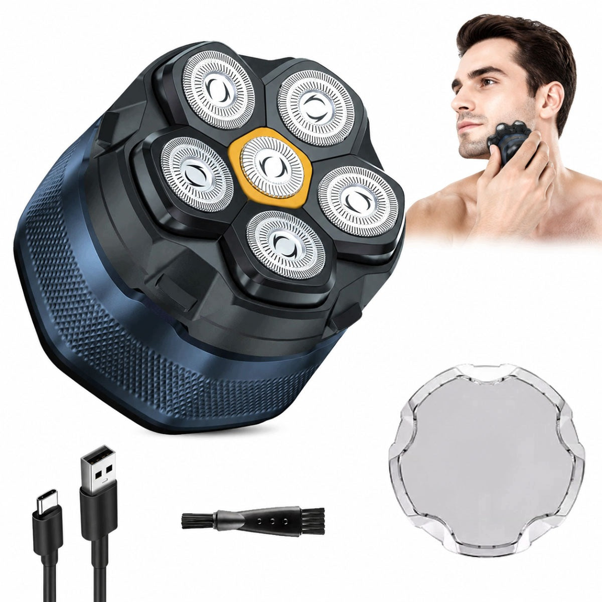 Men's Electric Shaver for Shaving Head 6 Blade Head Haircutter