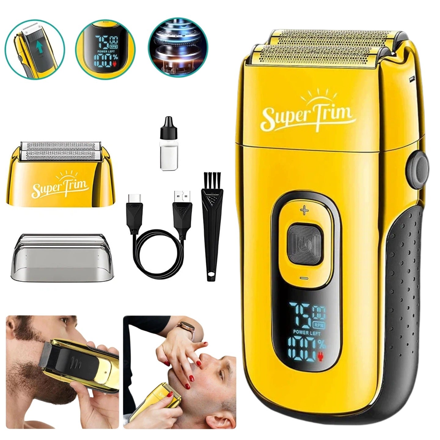Men's Foil Shaver 150min USB LED Beard Head Trimmer Facial