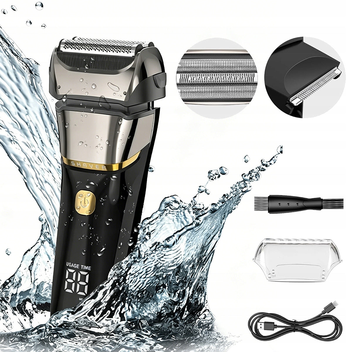 Men's Foil Shaver LED Beard Head Trimmer