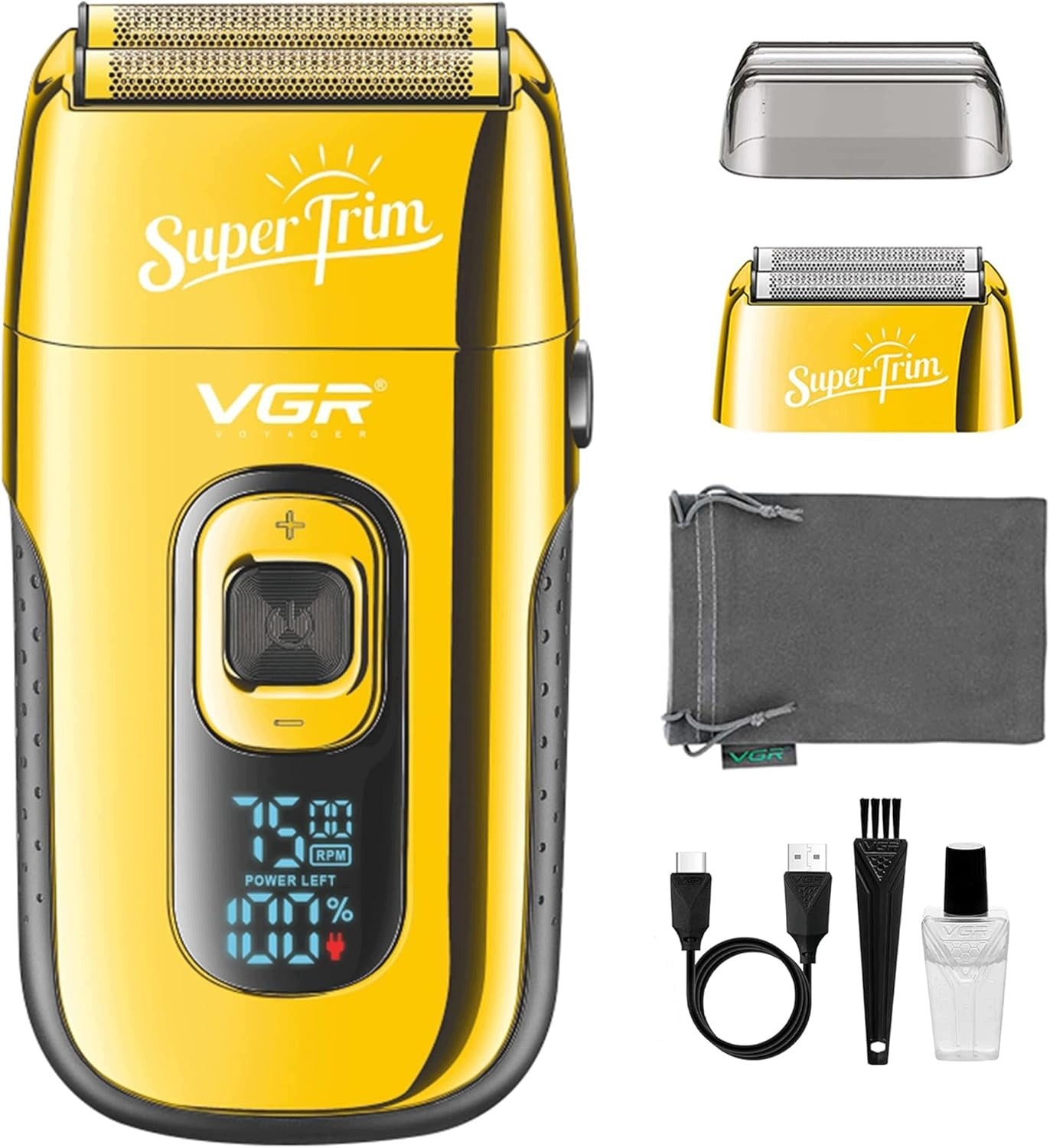 Men's Foil Shaver USB LED Beard Head Trimmer