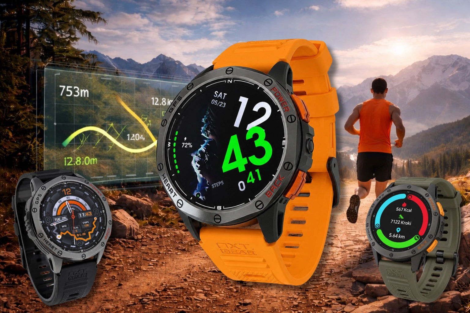 Men's GPS Smartwatch Waterproof Polish AMOLED 3 SMS Straps Packaging status original