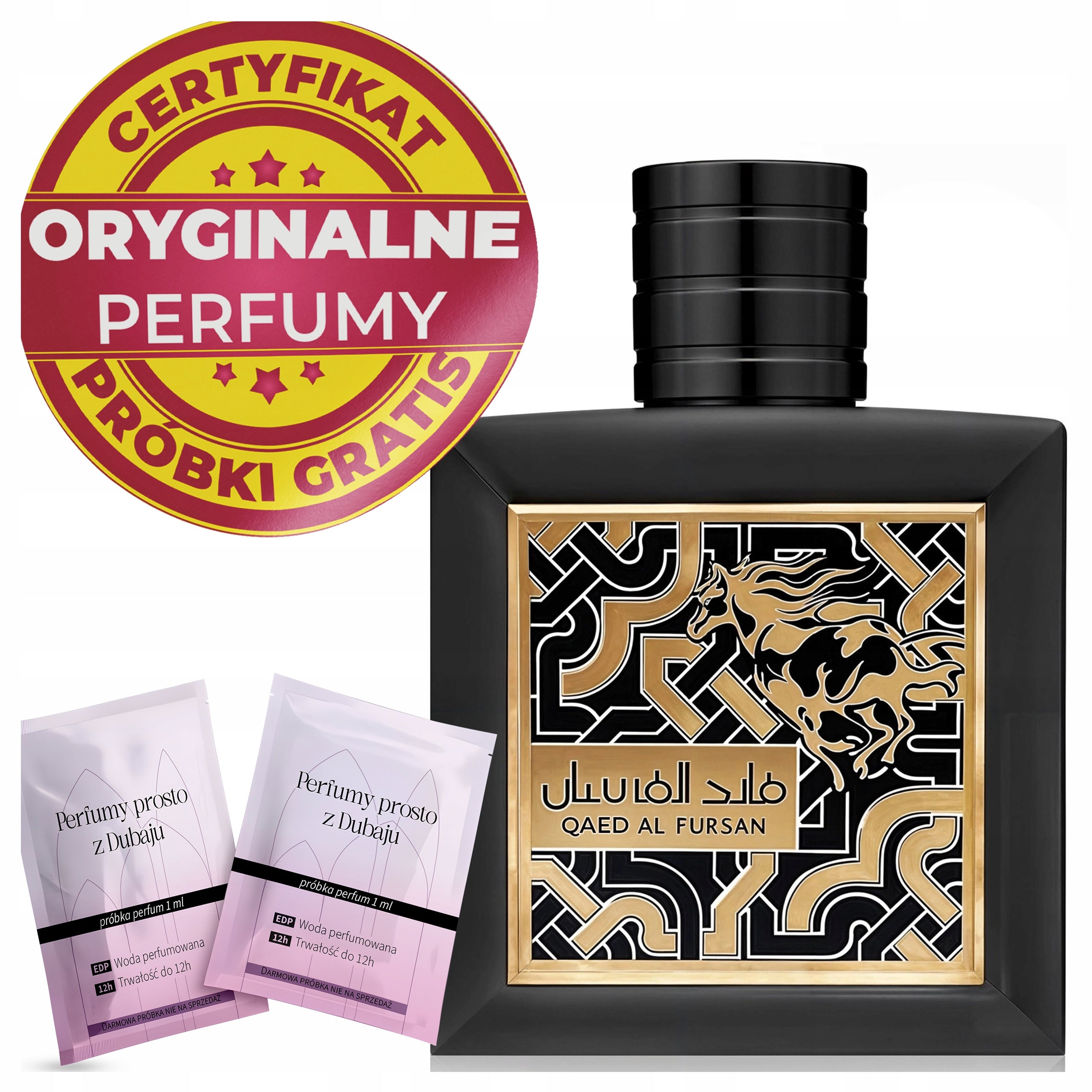 Men's Perfume Arabic Lattafa Qaed Al Fursan ORIGINAL Samples Certificate