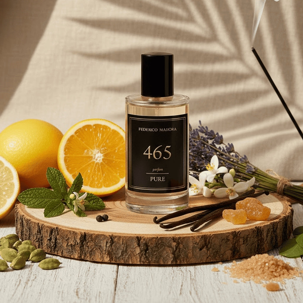 Men's Perfume FM 465 PURE 20% 50ml Oriental Cardamom Lemon Mint Ambra Packaging status original
