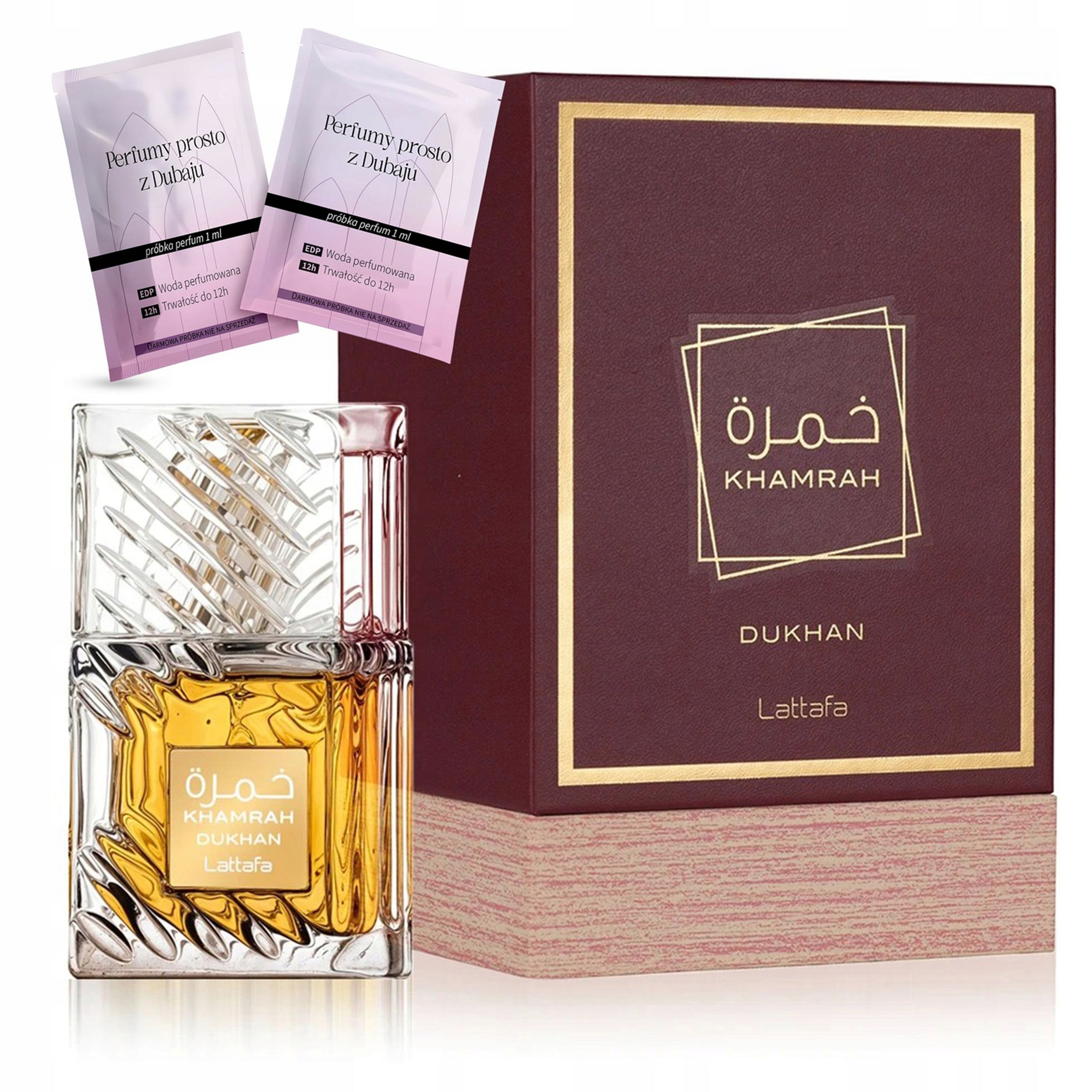 Men's Perfume Lattafa Khamrah Dukhan Original Wooden + SAMPLES