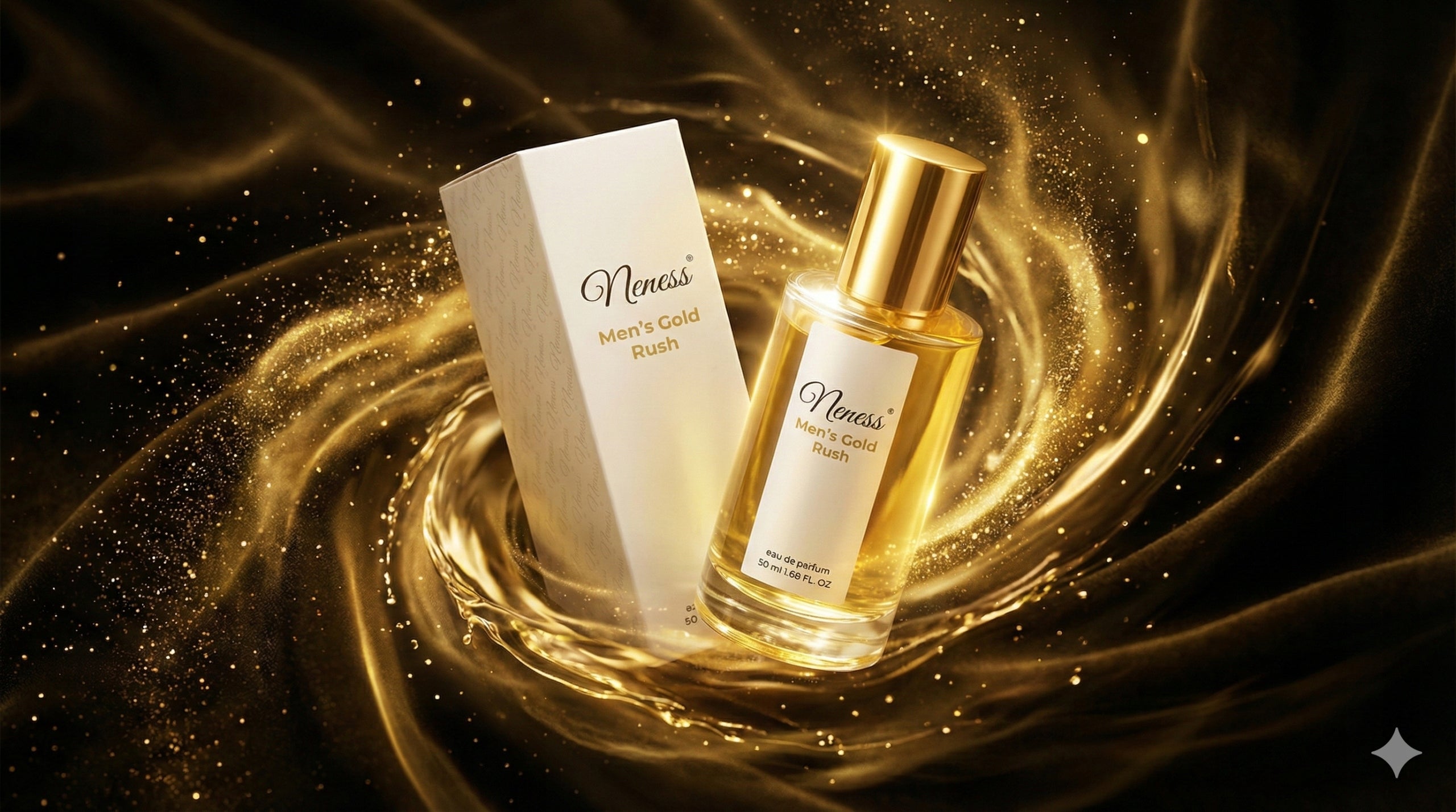 Men's Perfume Neness Mens Gold Rush 50 ml No. 335 permanent fragrance Packaging status original