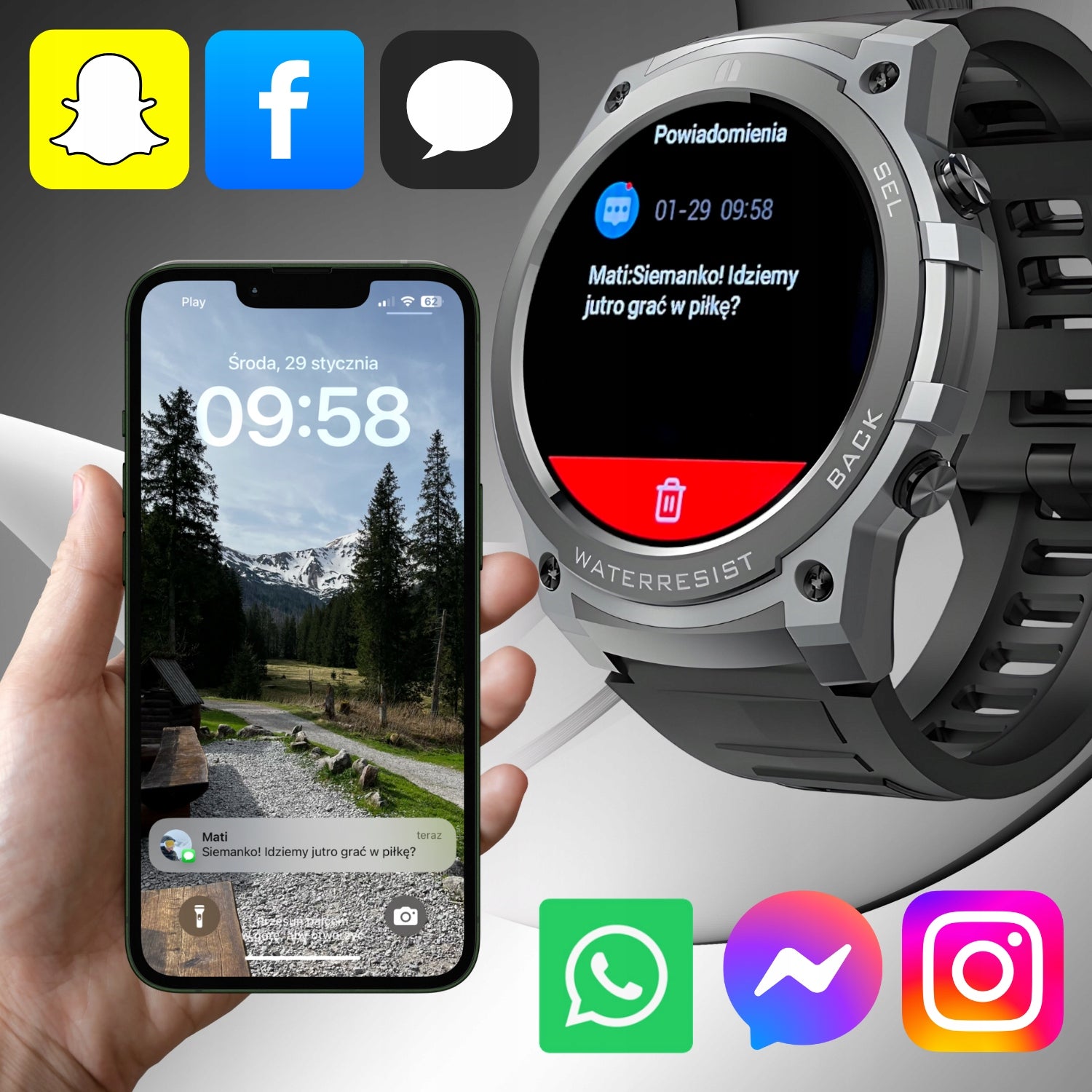 Men's SMARTWATCH Devill Denis Sports Black AMOLED Screen with Conversations Packaging status original