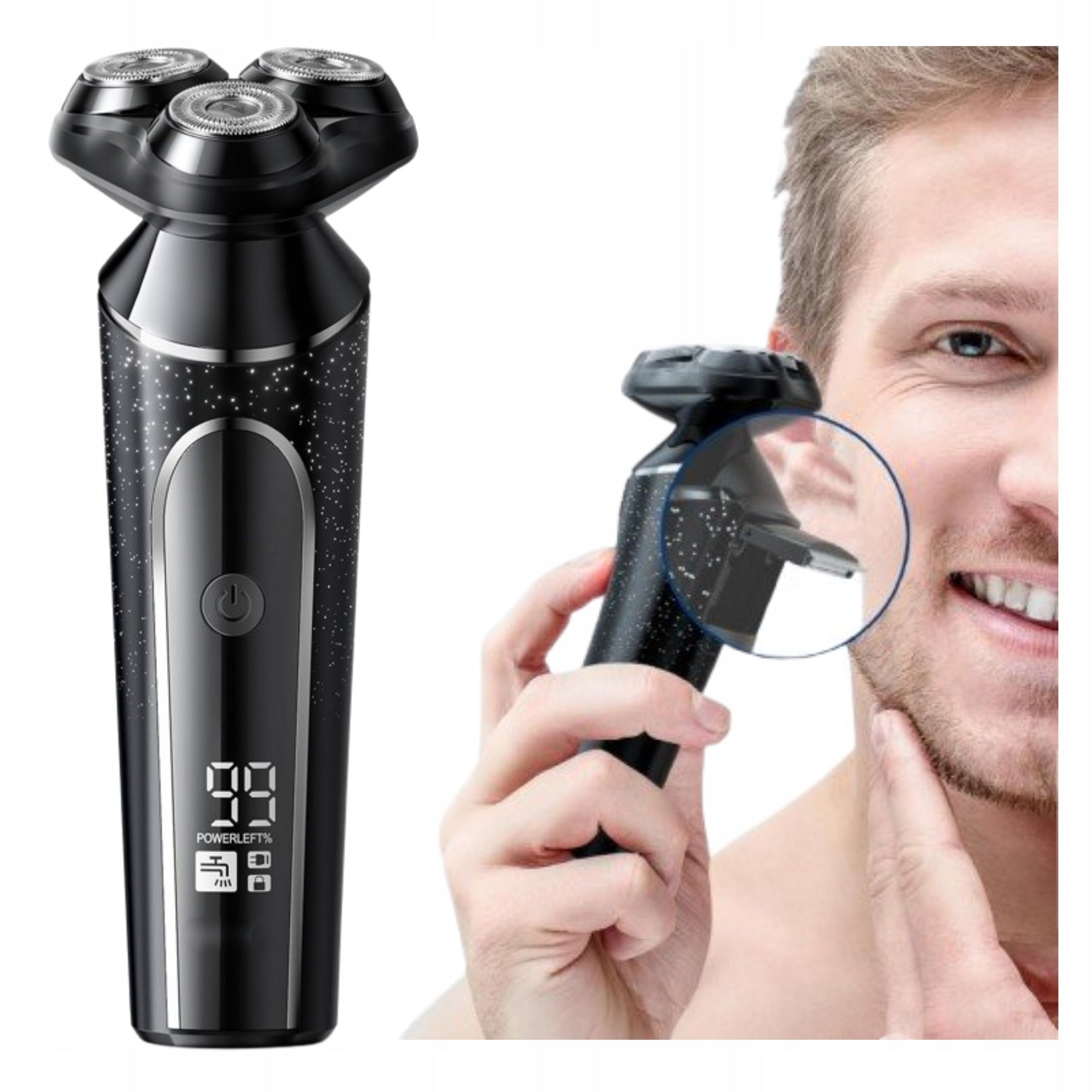 Men's Shaver 3D Electric Beard Trimmer USB-C Wet and Dry Shaving