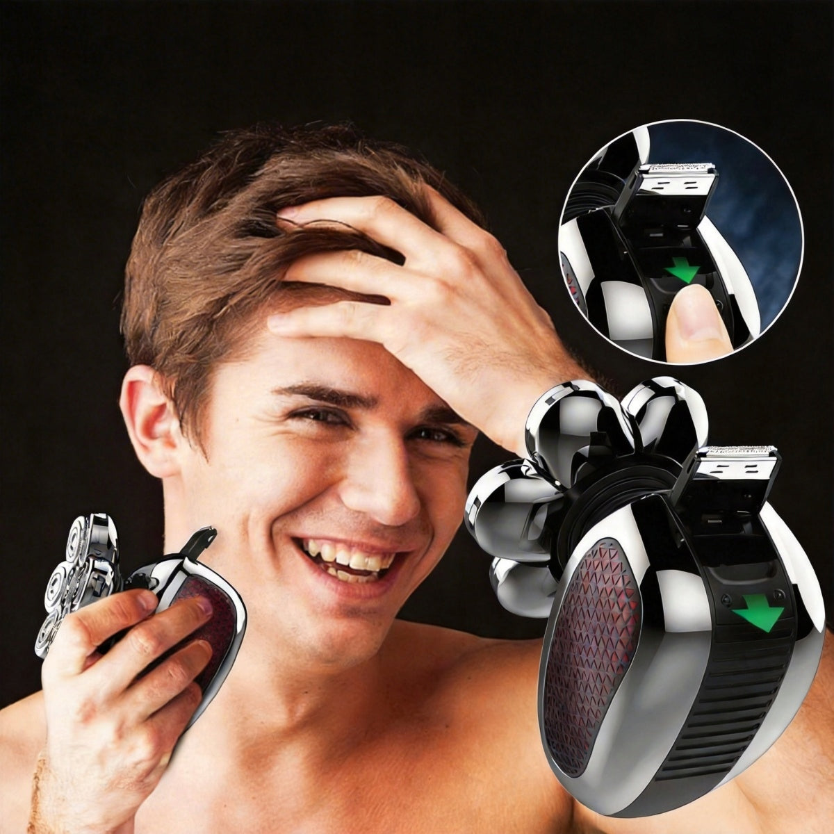 Men's Shaver 5in1 Beard Shaving Machine, Hair - IPX7 Nose Trimmer Brand no brand