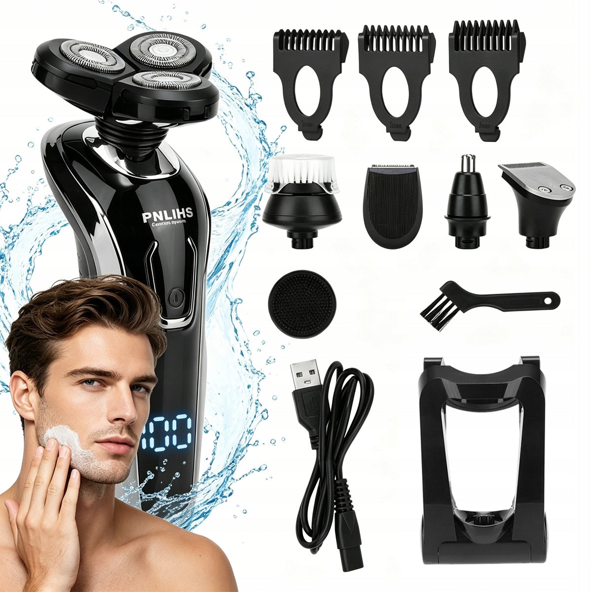 Men's Shaver Electric Wireless Body Shaving Machine Beard
