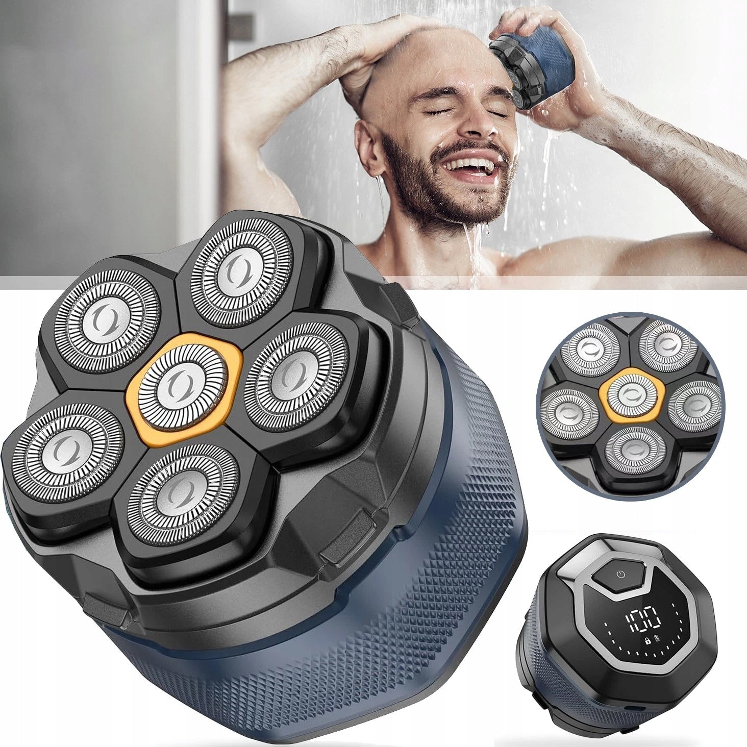 Men's Shaver Magnetic Head 6D Head Shaving Machine IPX6 5W Packaging status original
