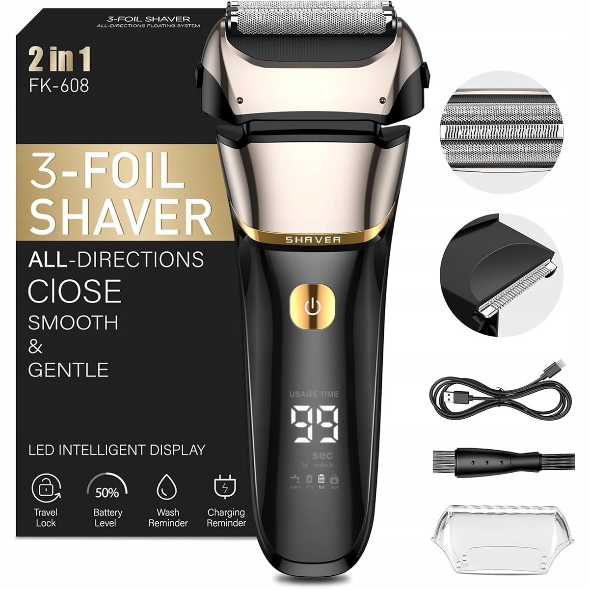 Men's Shaver Trimmer Wet / Dry WIRELESS GIFT Brand no brand