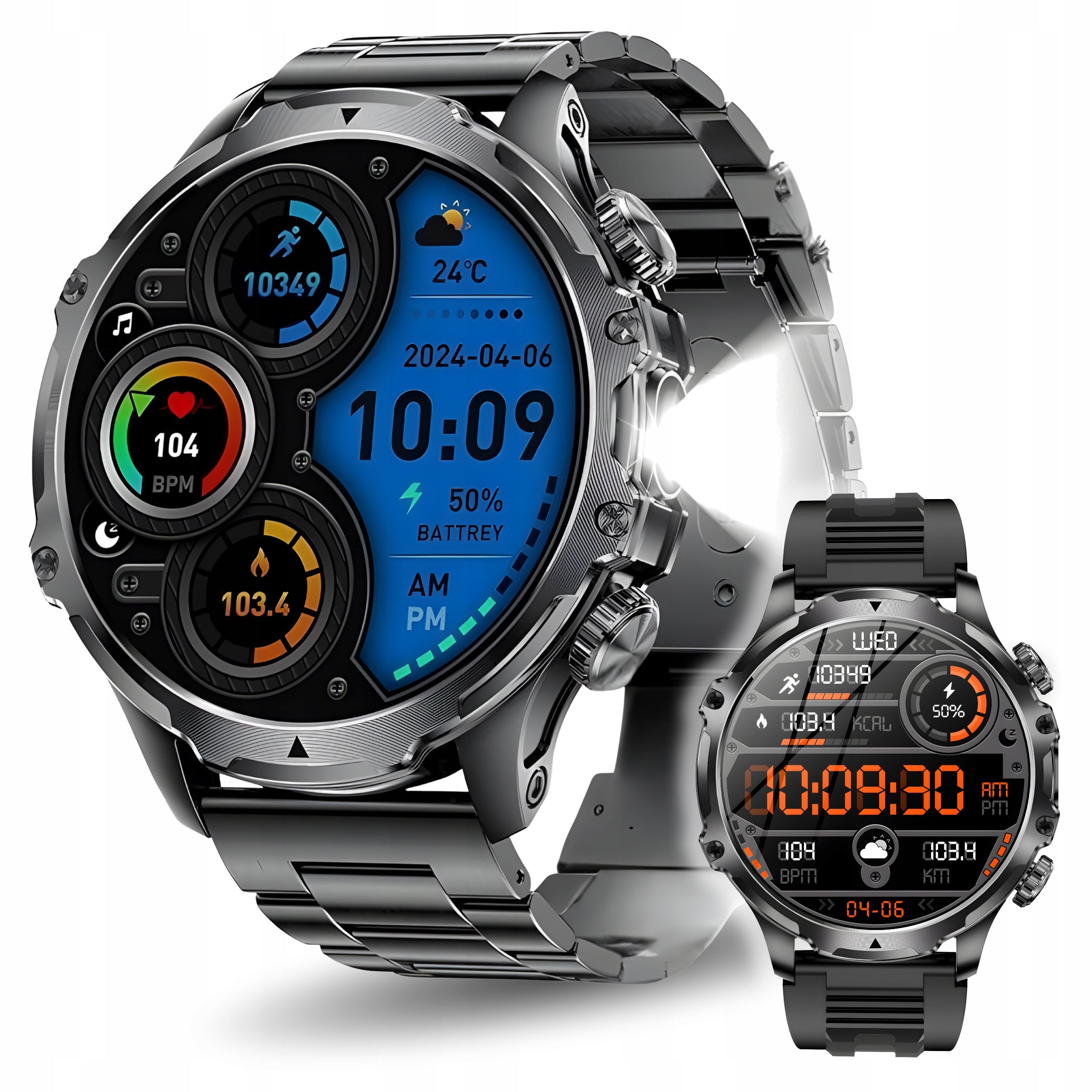 Men's Smartwatch Talking Large Battery 700 mAh Waterproof Menu PL