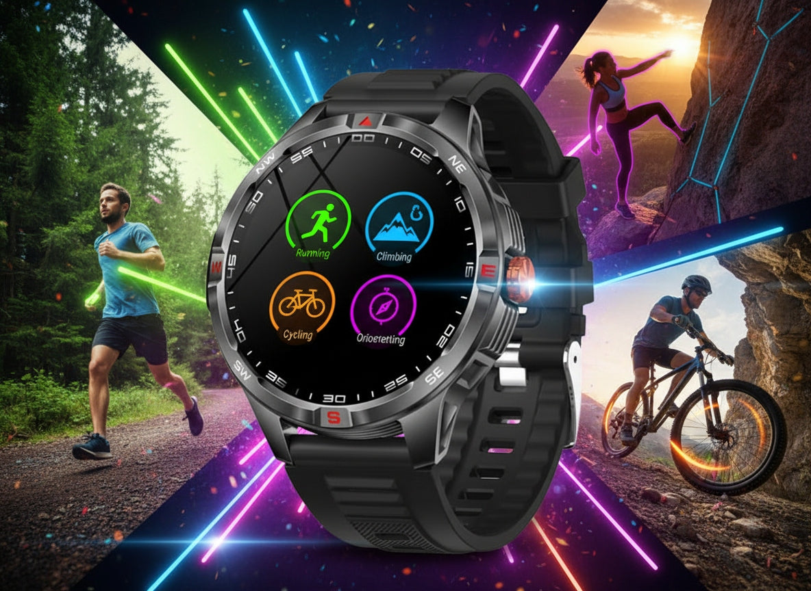 Men's Smartwatch with Compass Talks Long Battery Health Features Model other