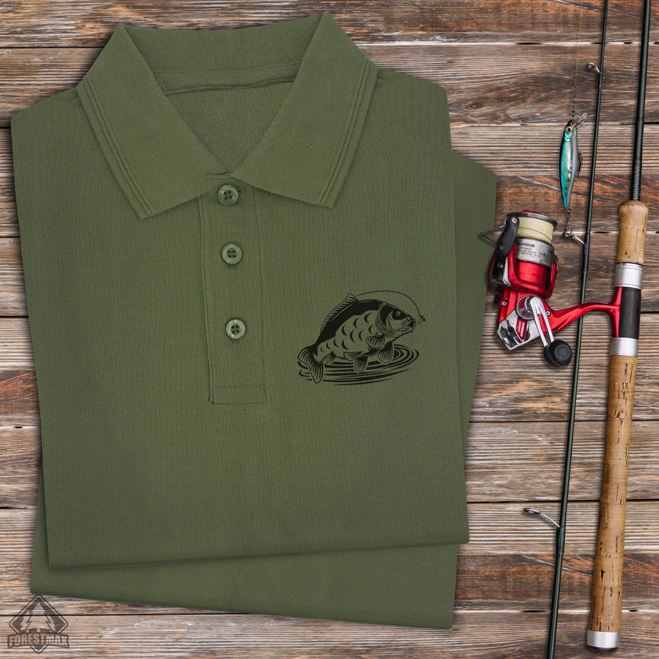 Men's Summer Fishing T-Shirt Print KARP Gift for Dad - L Size L
