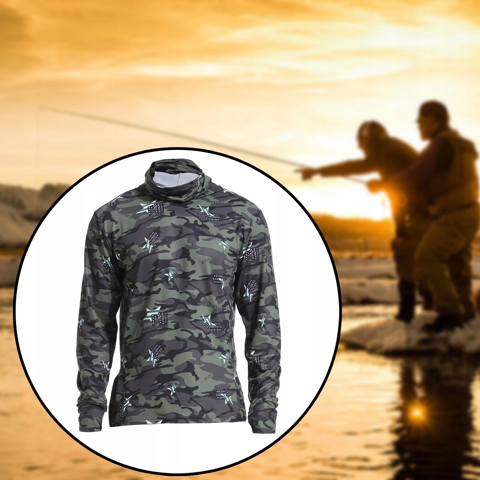 Men s Sun Protection Hoodie Shirt Fishing Shirt Sun Shirts Hooded XL Green Brand no brand