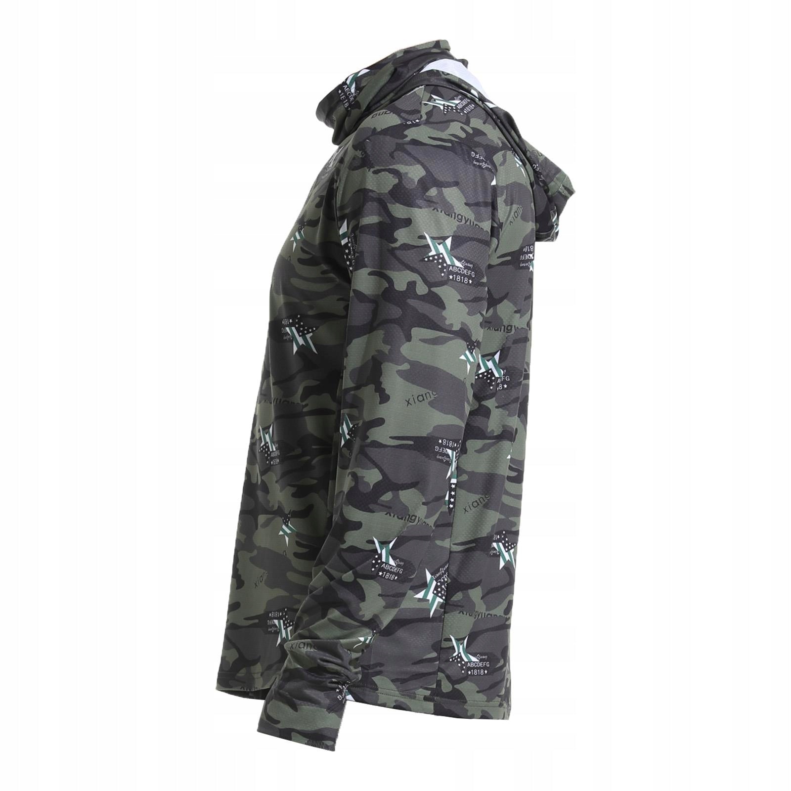Men s Sun Protection Hoodie Shirt Fishing Shirt Sun Shirts Hooded XL Green