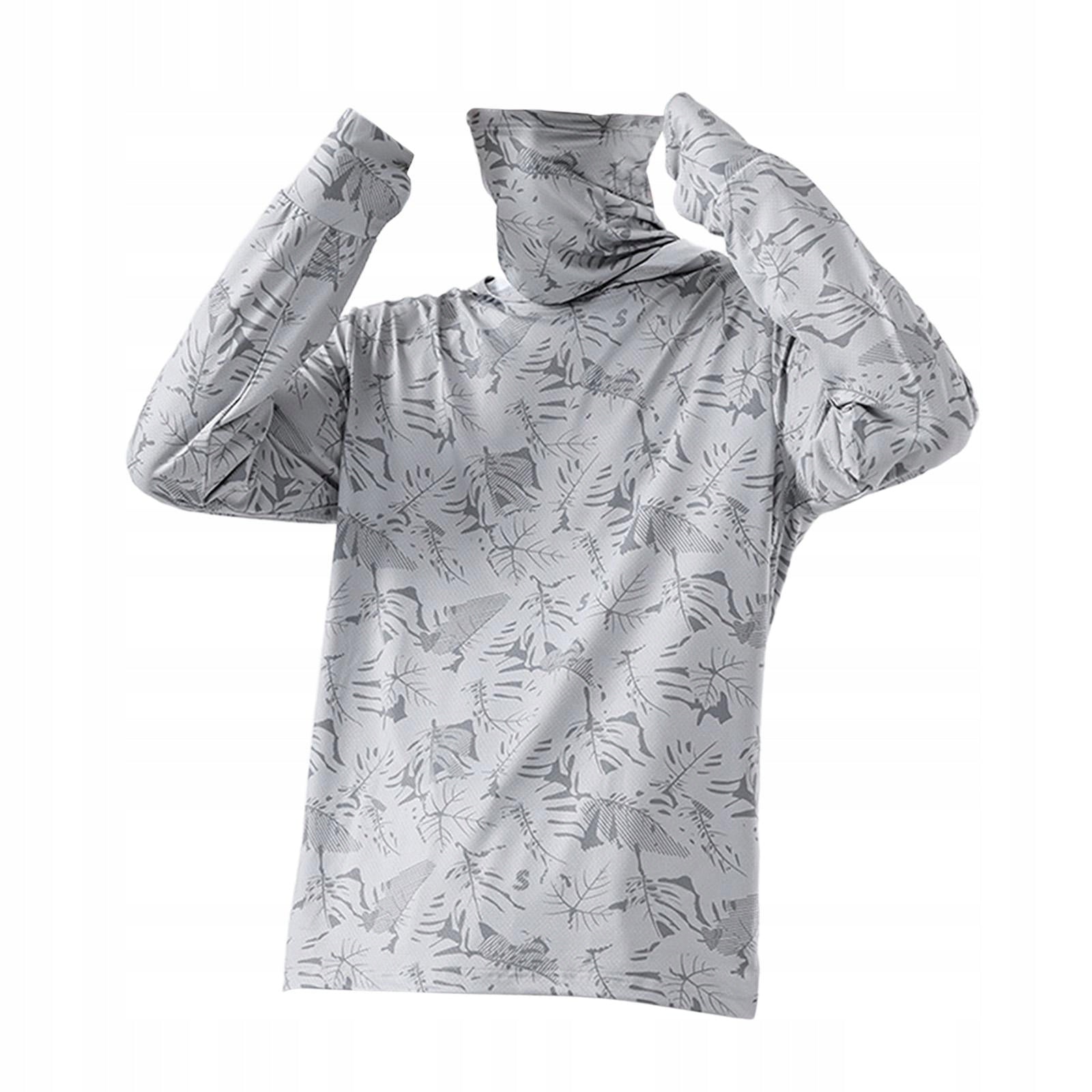 Men s Sun Protection Hoodie Shirt Long Sleeve Thin XXL Light Gray Brand no brand