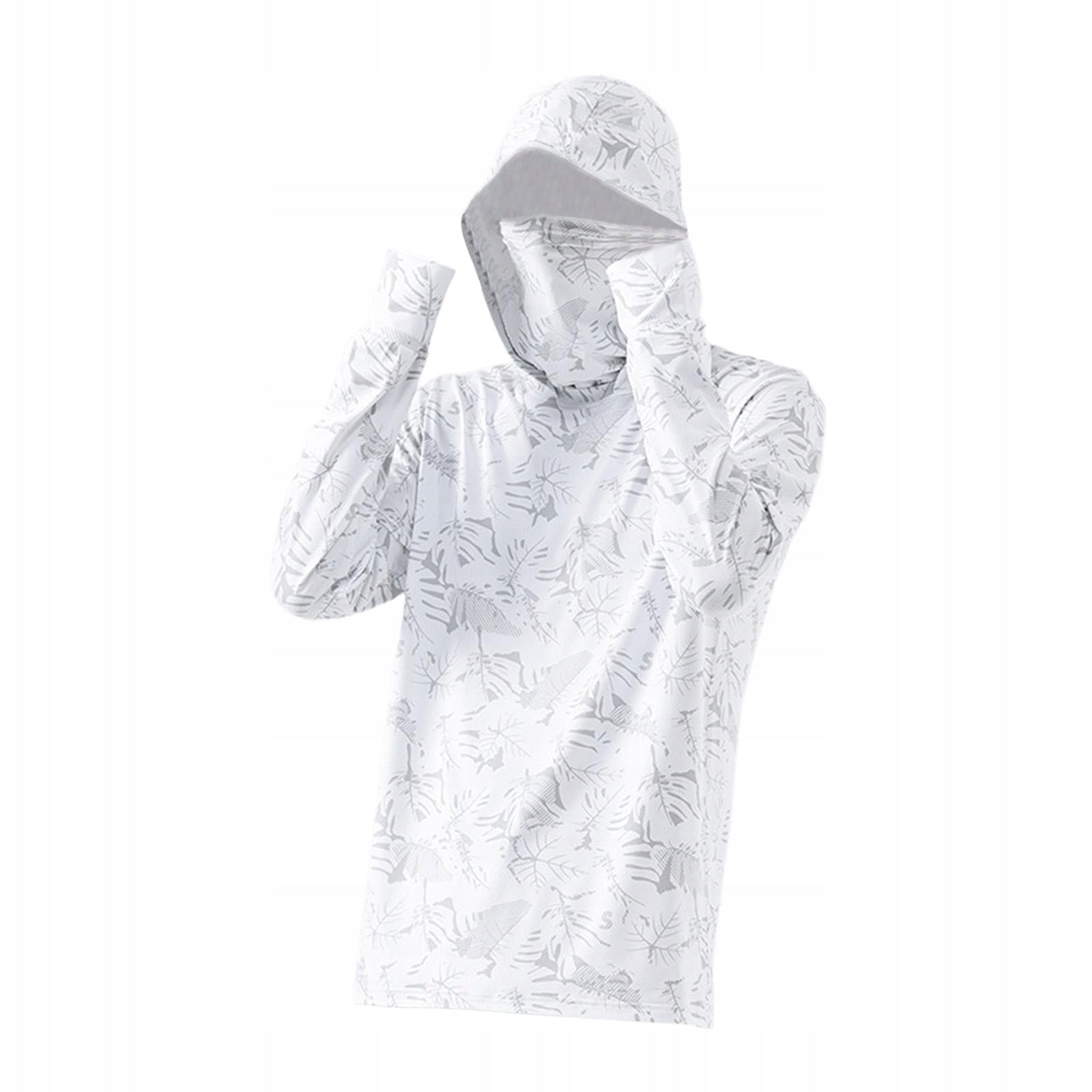 Men s Sun Protection Hoodie Shirt Sun Protective Clothes L White Packaging status original