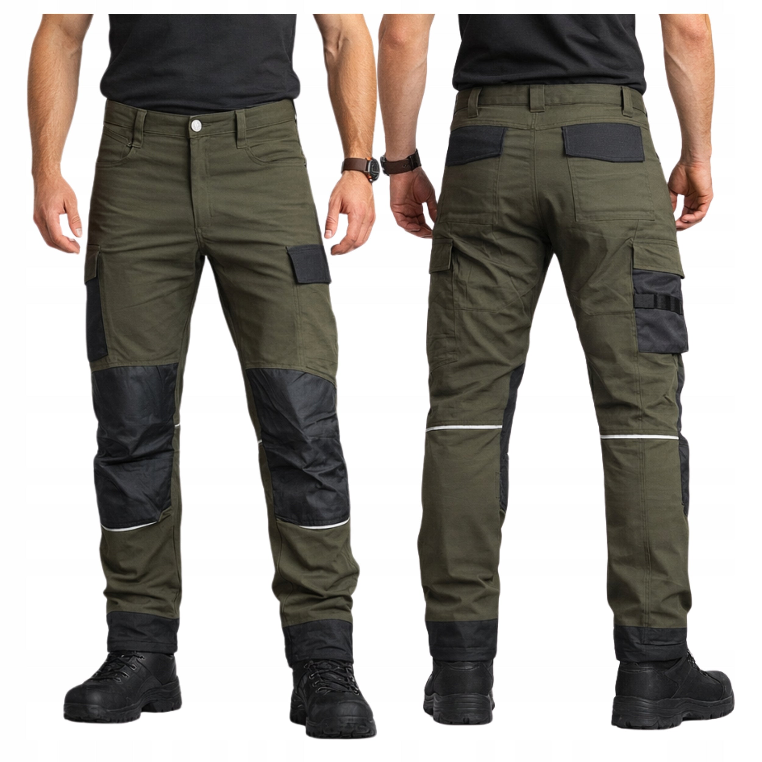 Men's Tactical Work Pants Durable Elastic Khaki r. 48