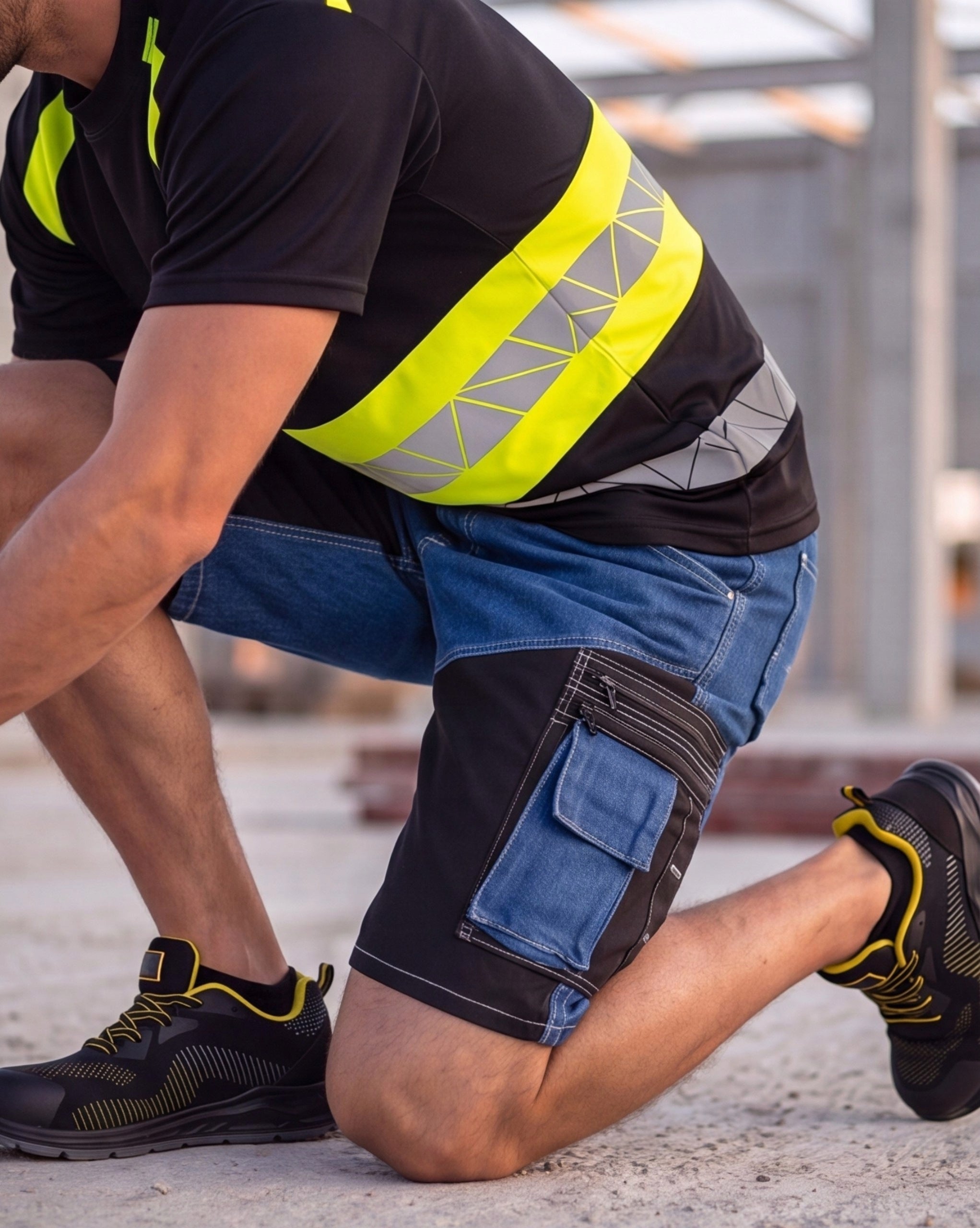 Men's WORK SHORTS BHP JEANS STRONG PROTECTIVE SHORTS Manufacturer code Krótkie Spodenki ROBOCZE BHP24-SPK-04-BLBK-44