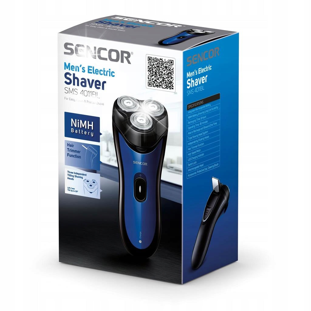 Men's Wireless Electric Shaver Sencor 4011BL Rechargeable 3 Heads