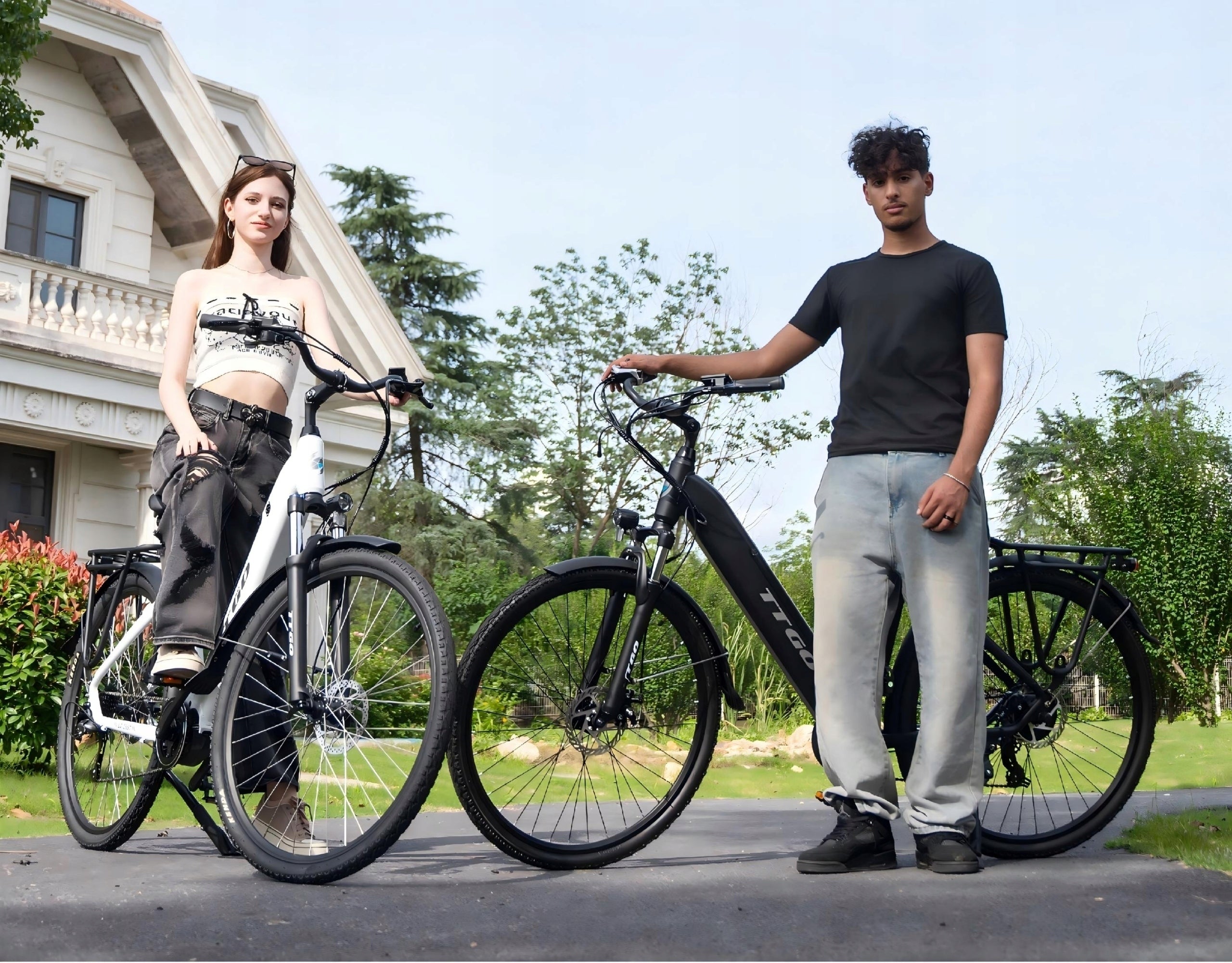 Men's/Women's City Electric Bike TTGO HZ-28ST 250W 36V 20Ah 120km 28" White Brand TTGO
