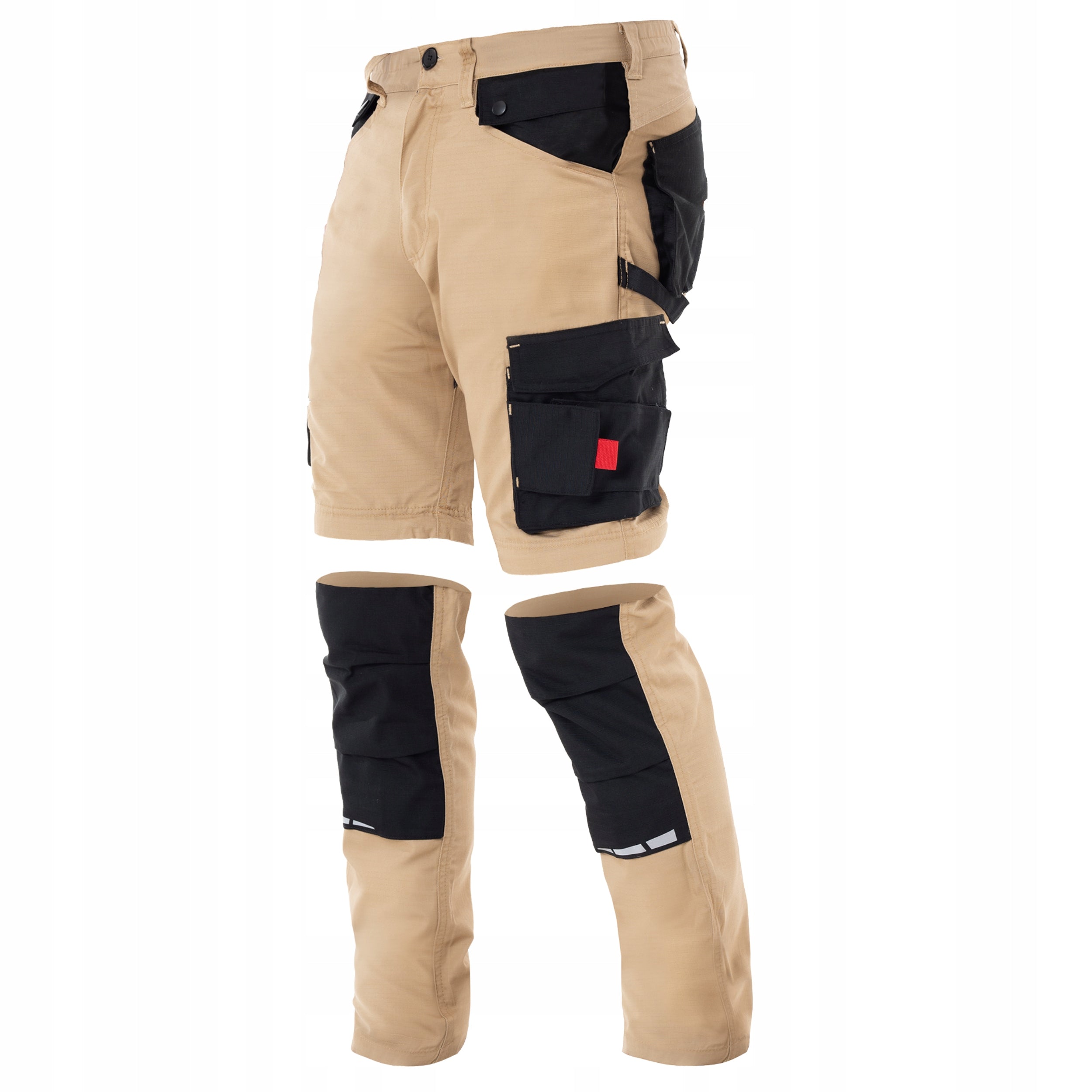 Men's Work Pants 2in1 DETACHABLE LEGS khaki assembly Ripstop Strong Season spring/fall