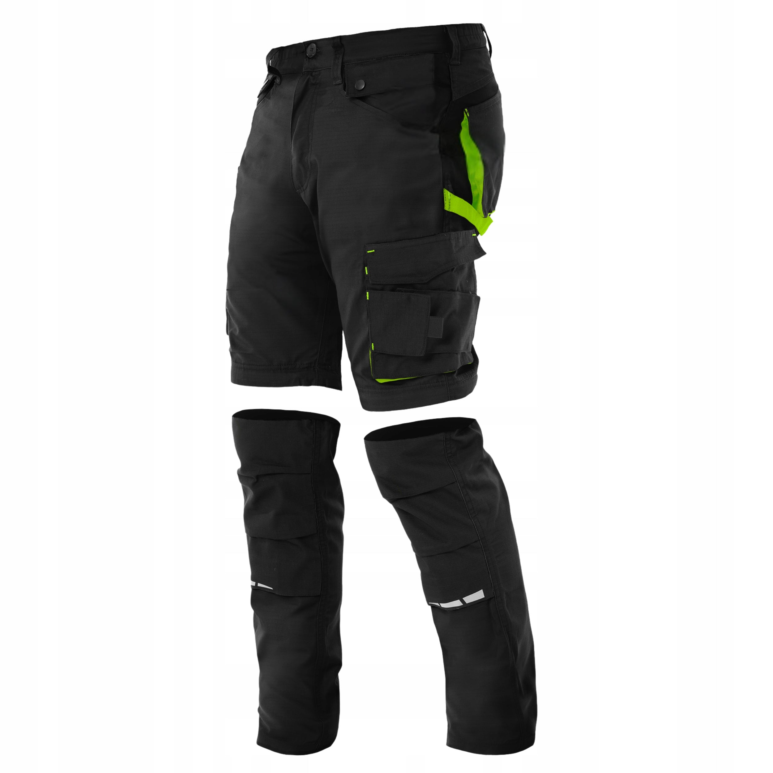 Men's Work Pants DETACHABLE LEGS Black Assembly 2in1 Strong Ripstop Season spring/fall