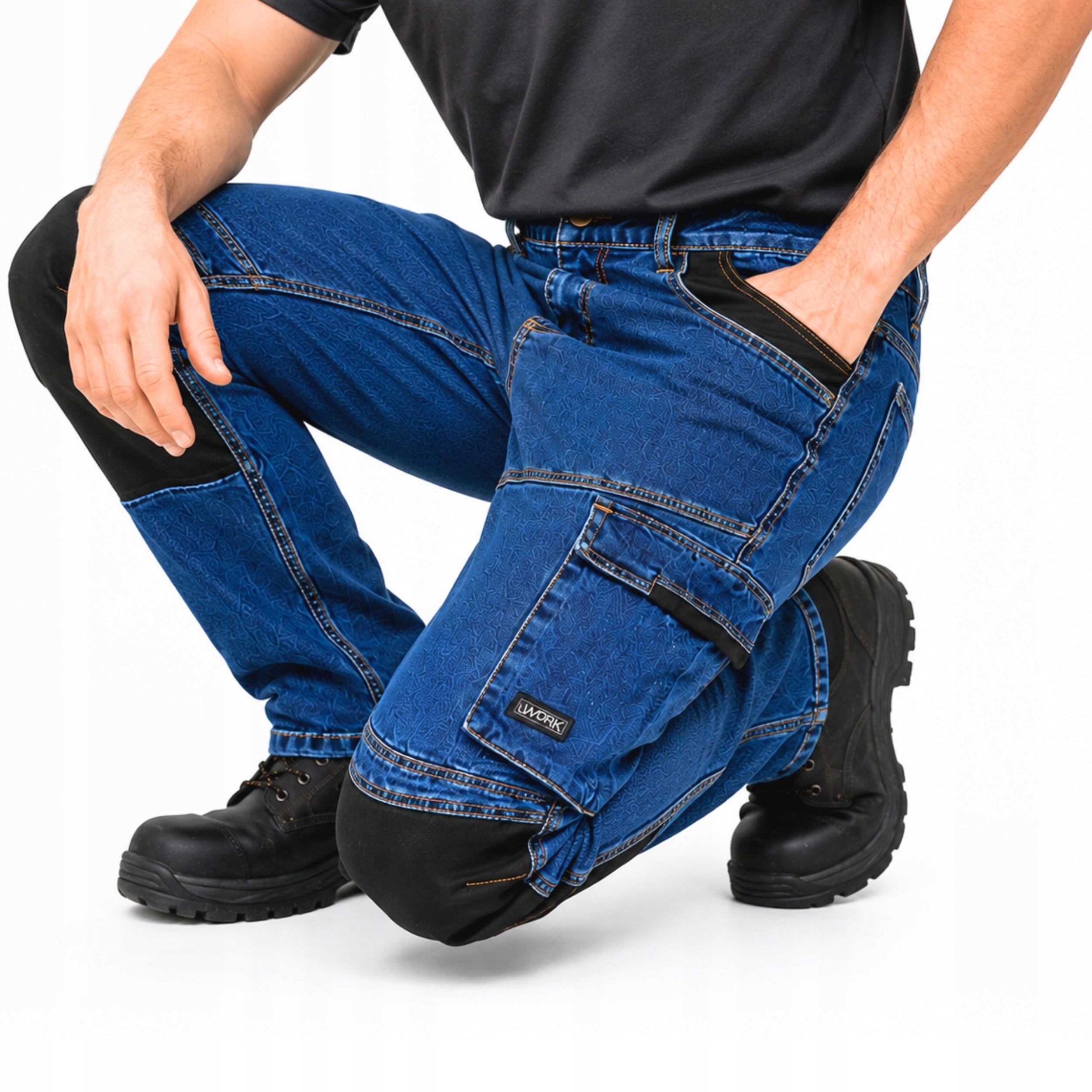 Men's Work Pants Jeans Elastic Reinforced Comfortable Stretch BHP Packaging status original