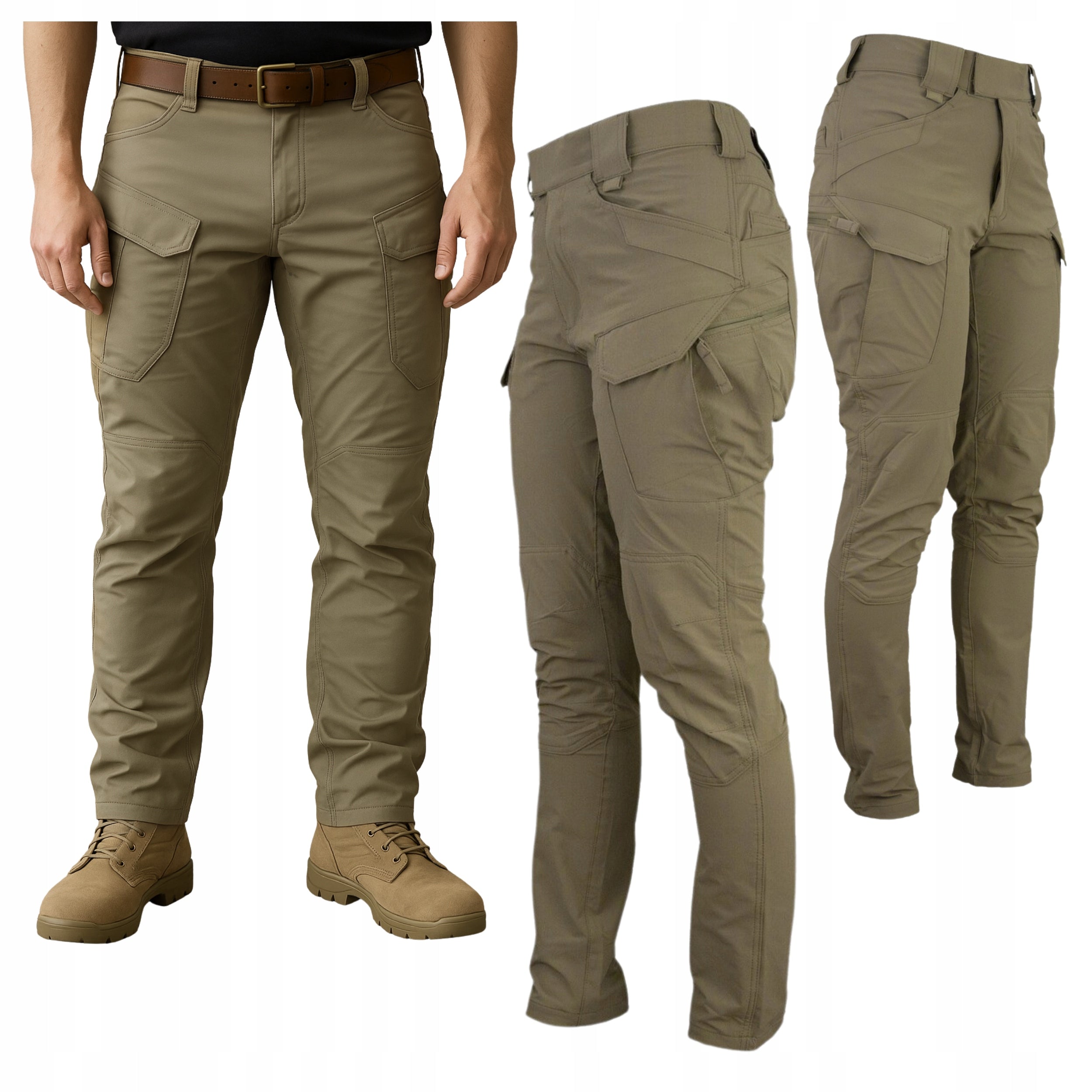 Men's Work Pants Tactical Khaki Military Strong Elastic