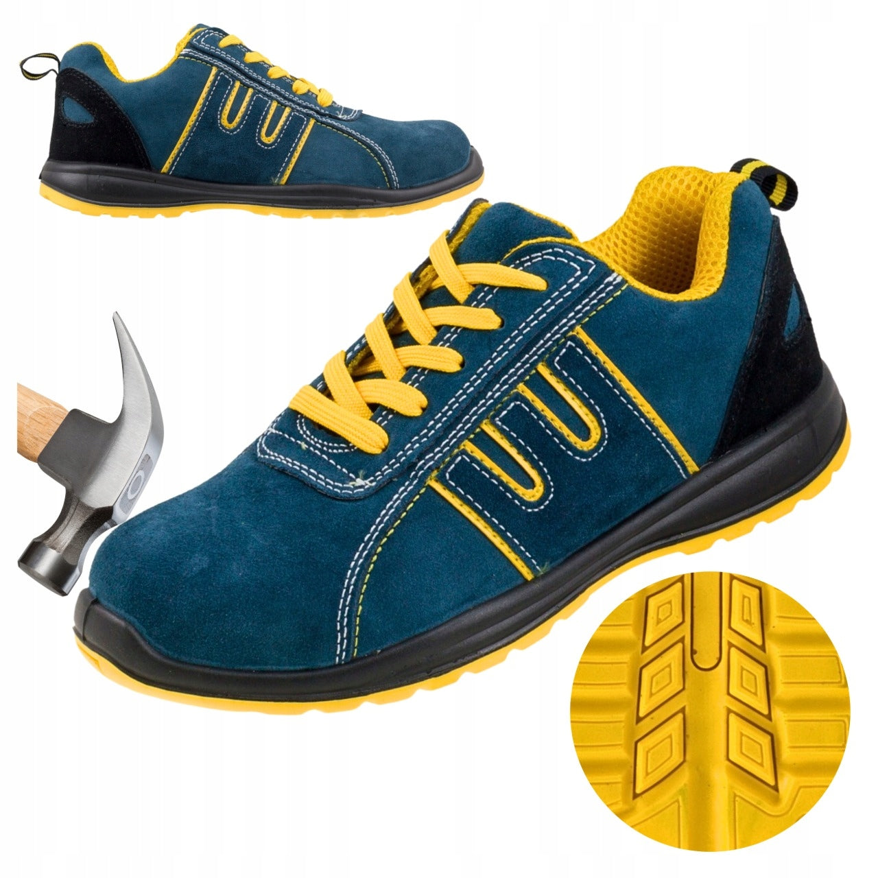 Men's Work Shoes S1 Sports Leather Shoes with Toe Health and Safety URGENT r. 38